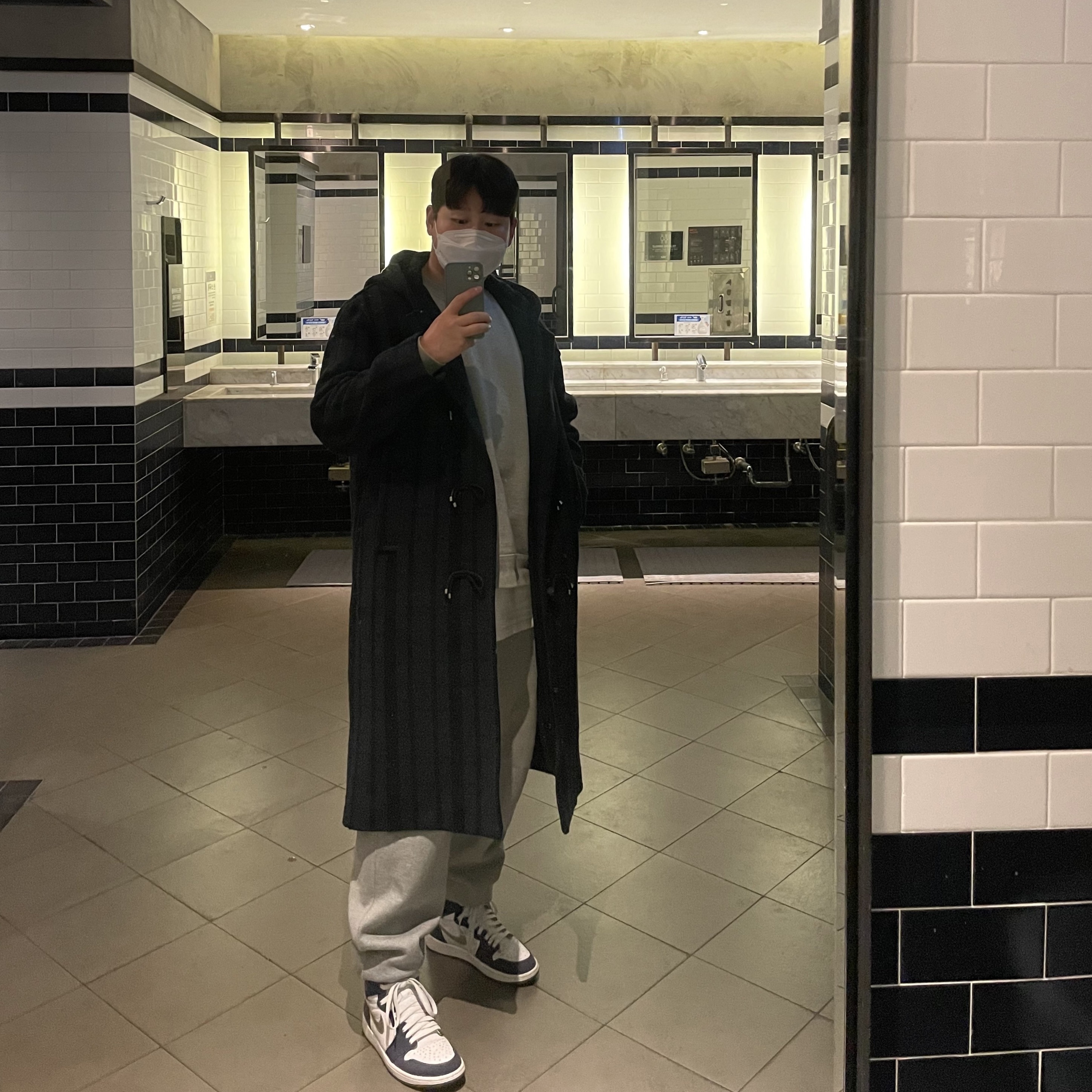 Jordan 1 Retro High OG CO.JP Midnight Navy, Nike x Stussy NRG ZR Fleece Pants Heather Grey - US/EU 착용 스타일