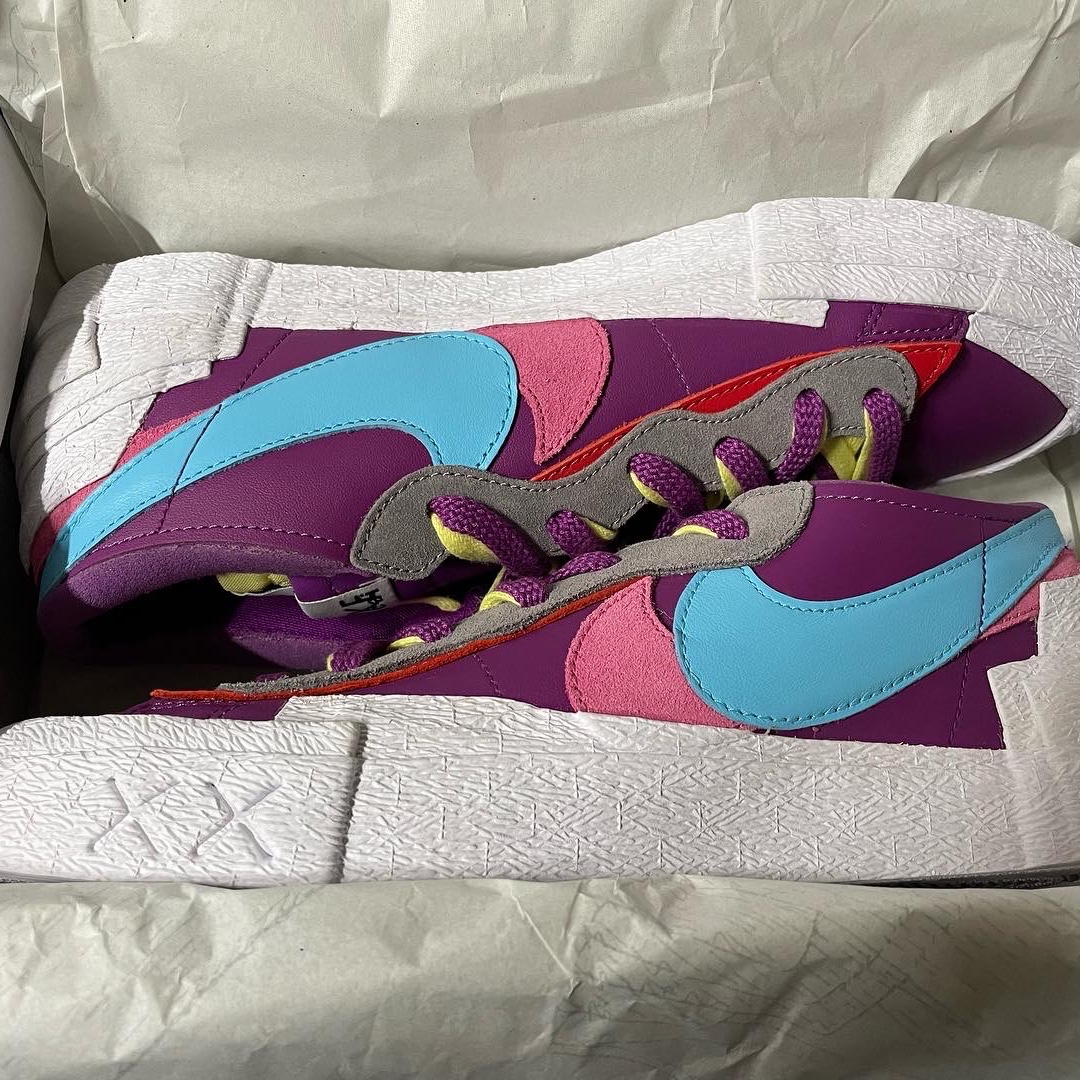 Nike x Sacai x Kaws Blazer Low Purple Dusk 착용 스타일 - 4