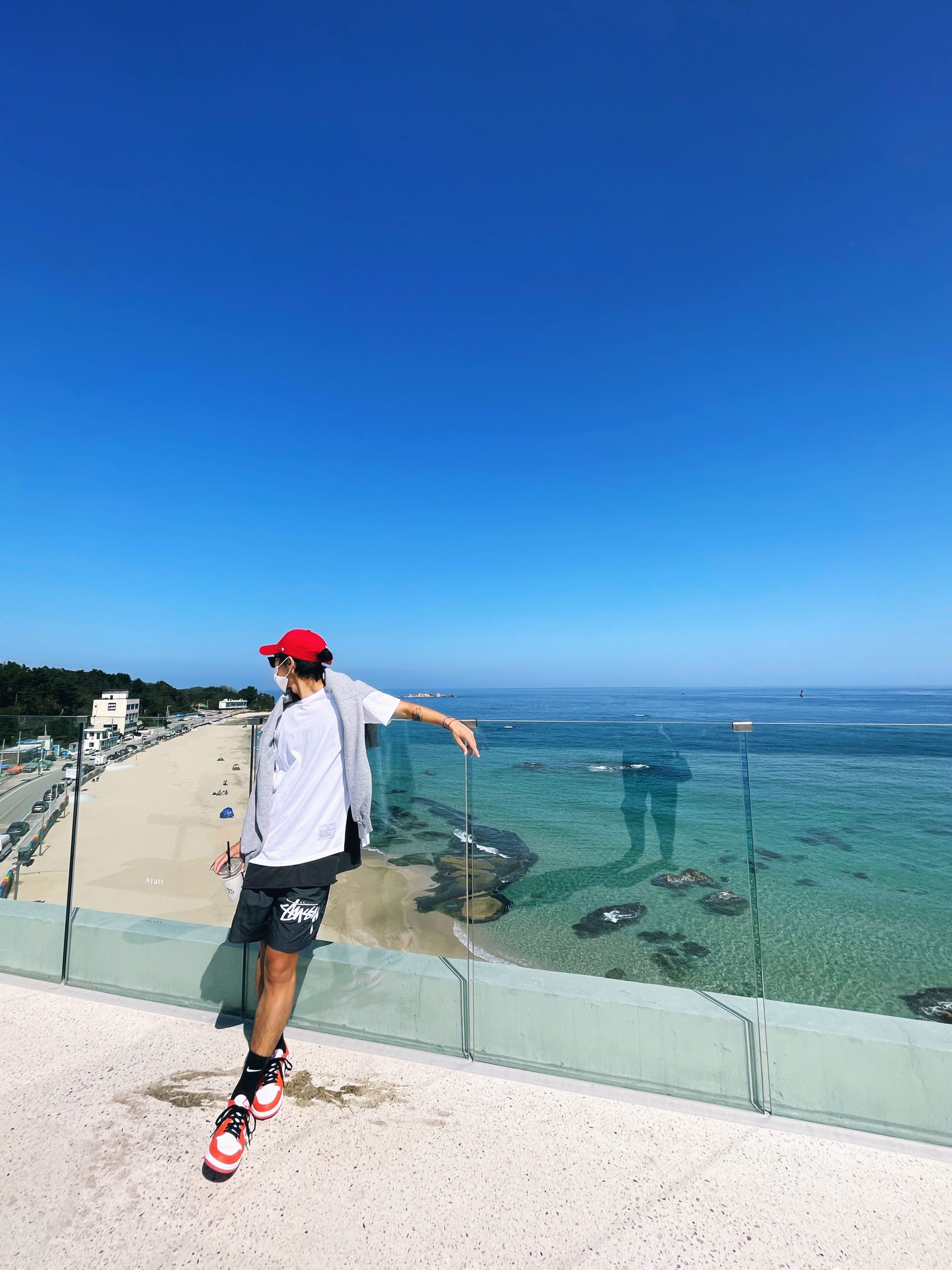 Jordan 1 Low OG Starfish, Nike x Stussy Water Shorts Off Noir 착용 스타일