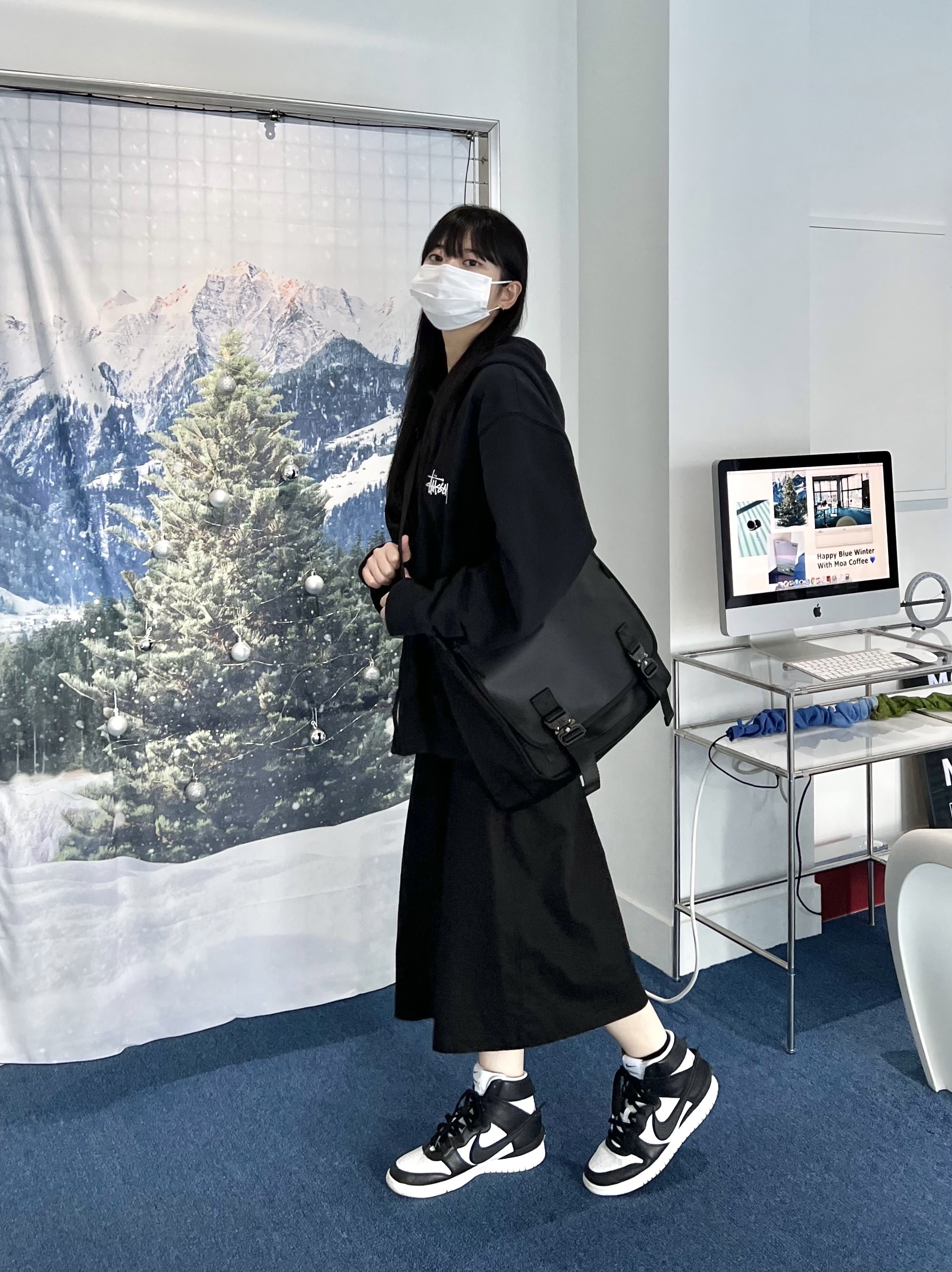 Nike x Ambush Dunk High Black, Stussy Basic Stussy Zip Hoodie Black 2021 착용 스타일 - 1