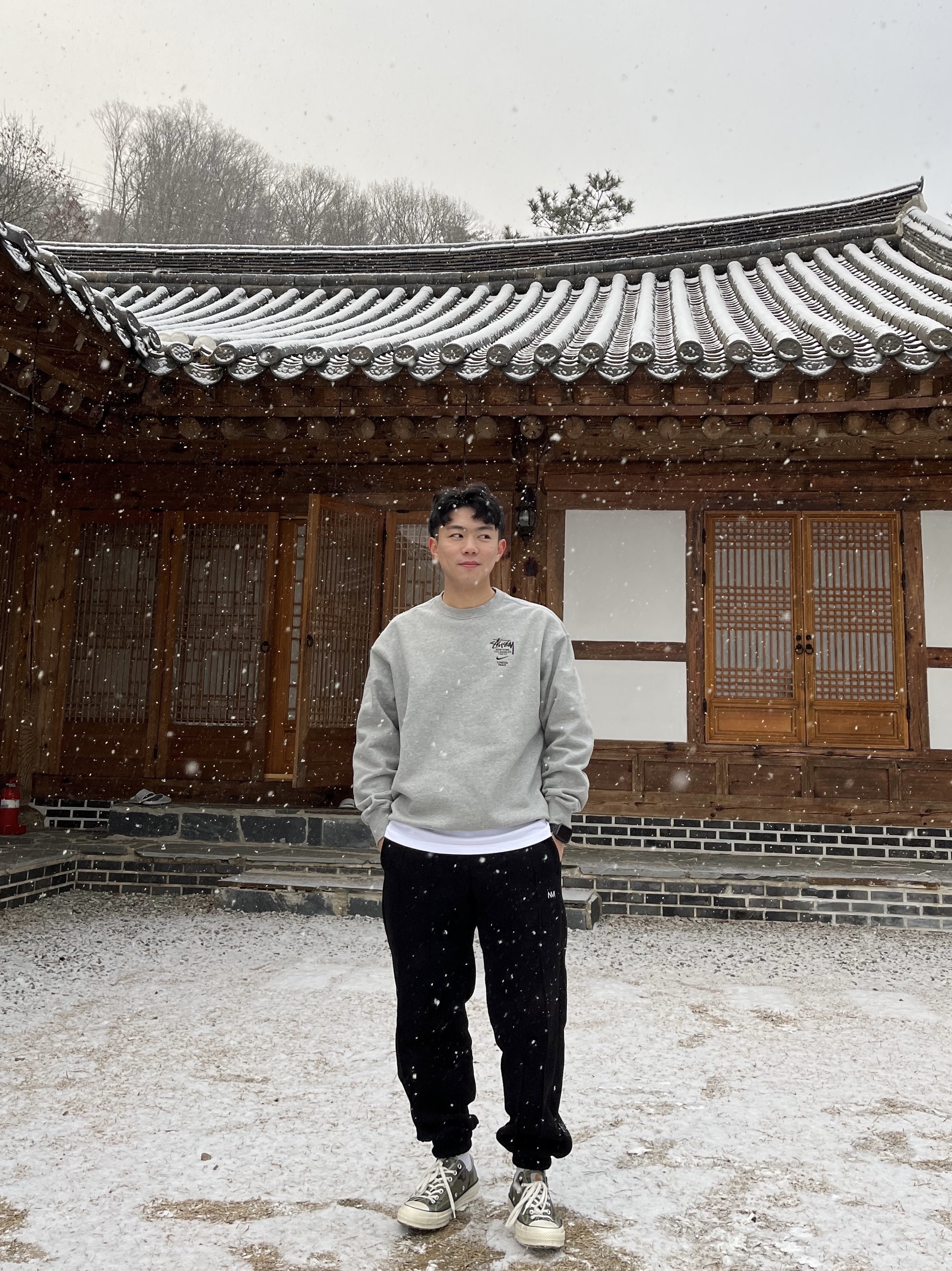 Nike x Stussy NRG ZR Fleece Crewneck Heather Grey - US/EU, Nike x Stussy NRG ZR Fleece Crewneck Heather Grey - Asia 착용 스타일