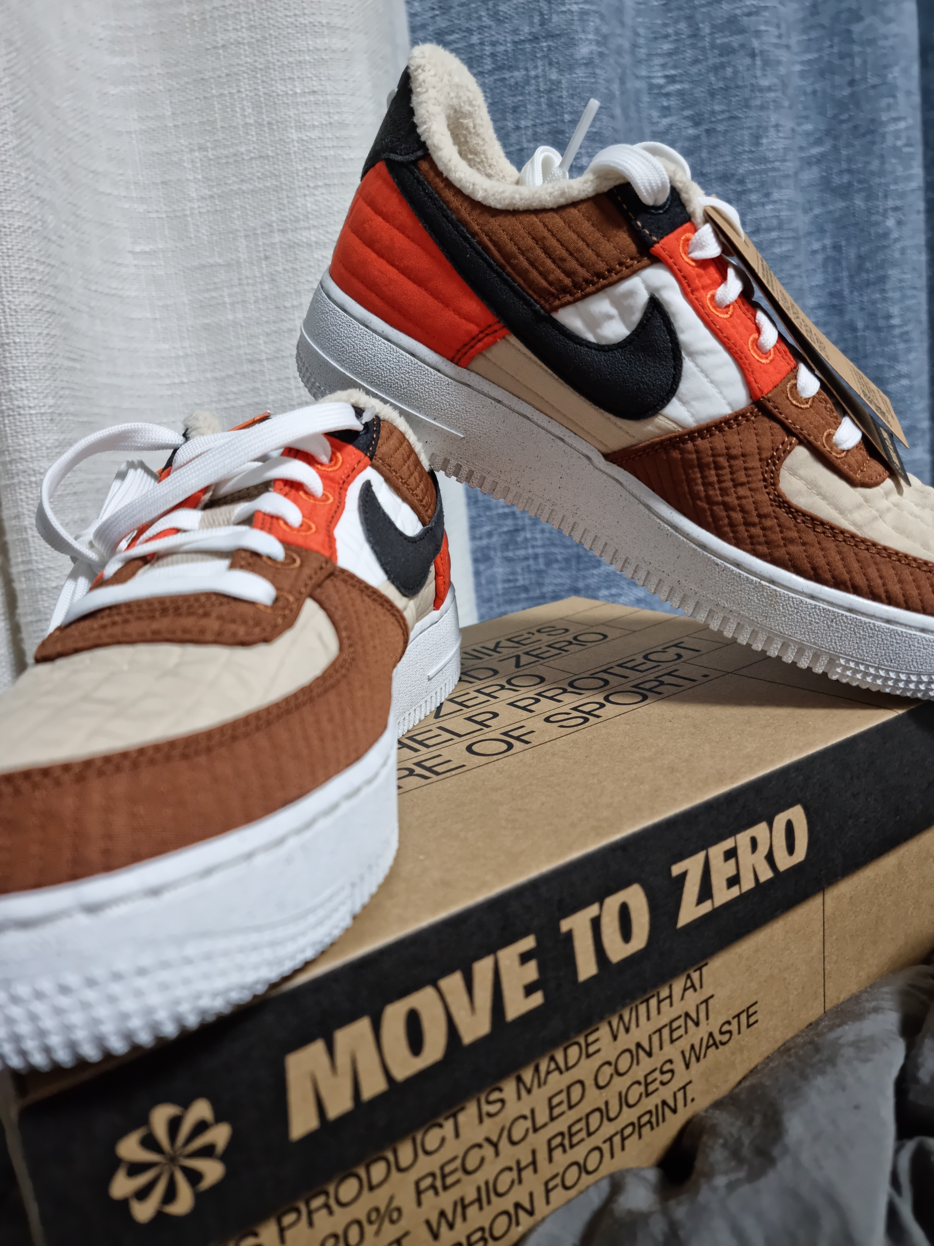 (W) Nike Air Force 1 '07 LXX Next Nature Pecan Quilt 착용 스타일