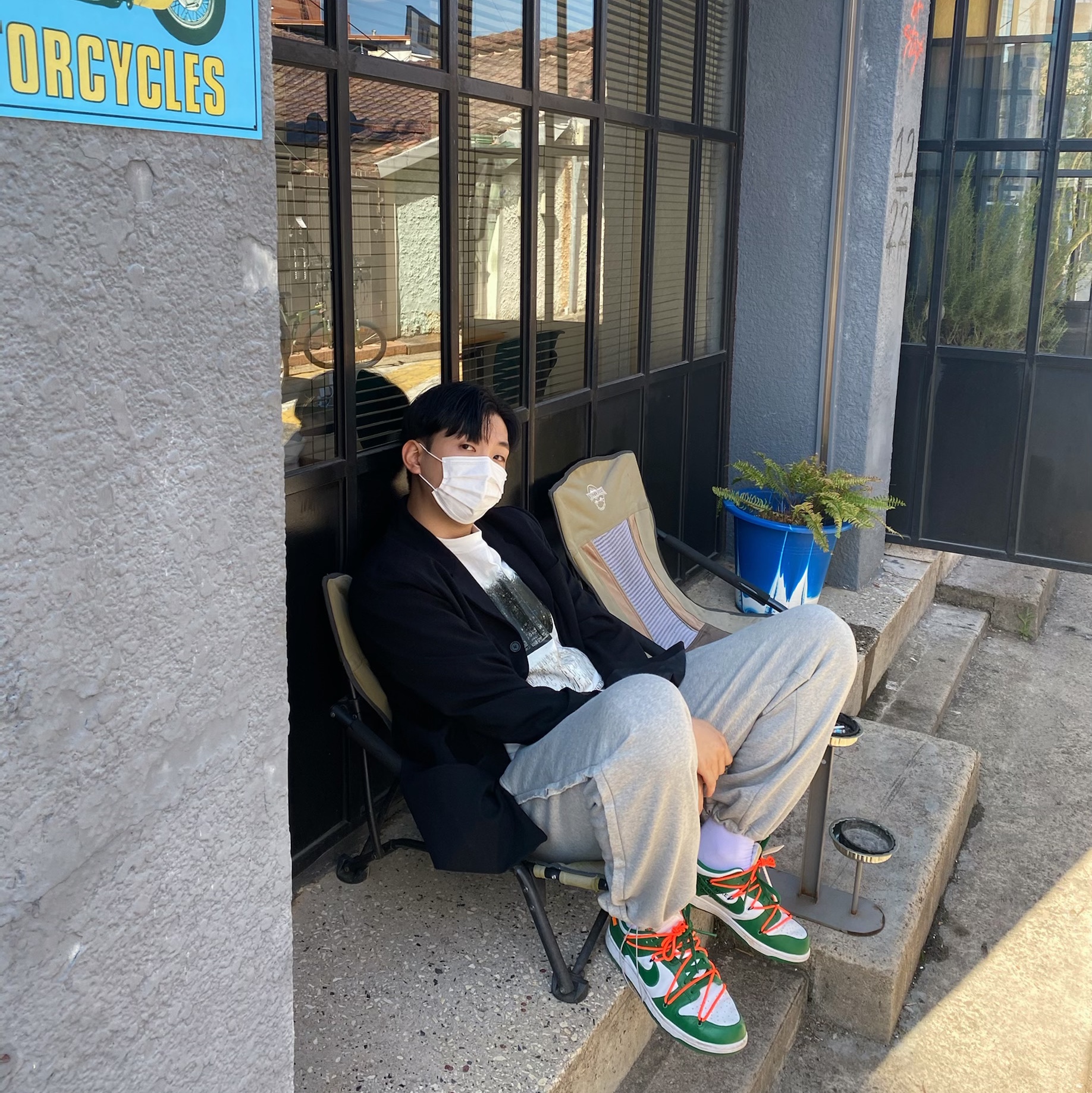 Nike x Peaceminusone Air Force 1 Low Para-Noise 2.0, Nike x Off-White Dunk Low Pine Green 착용 스타일 - 2