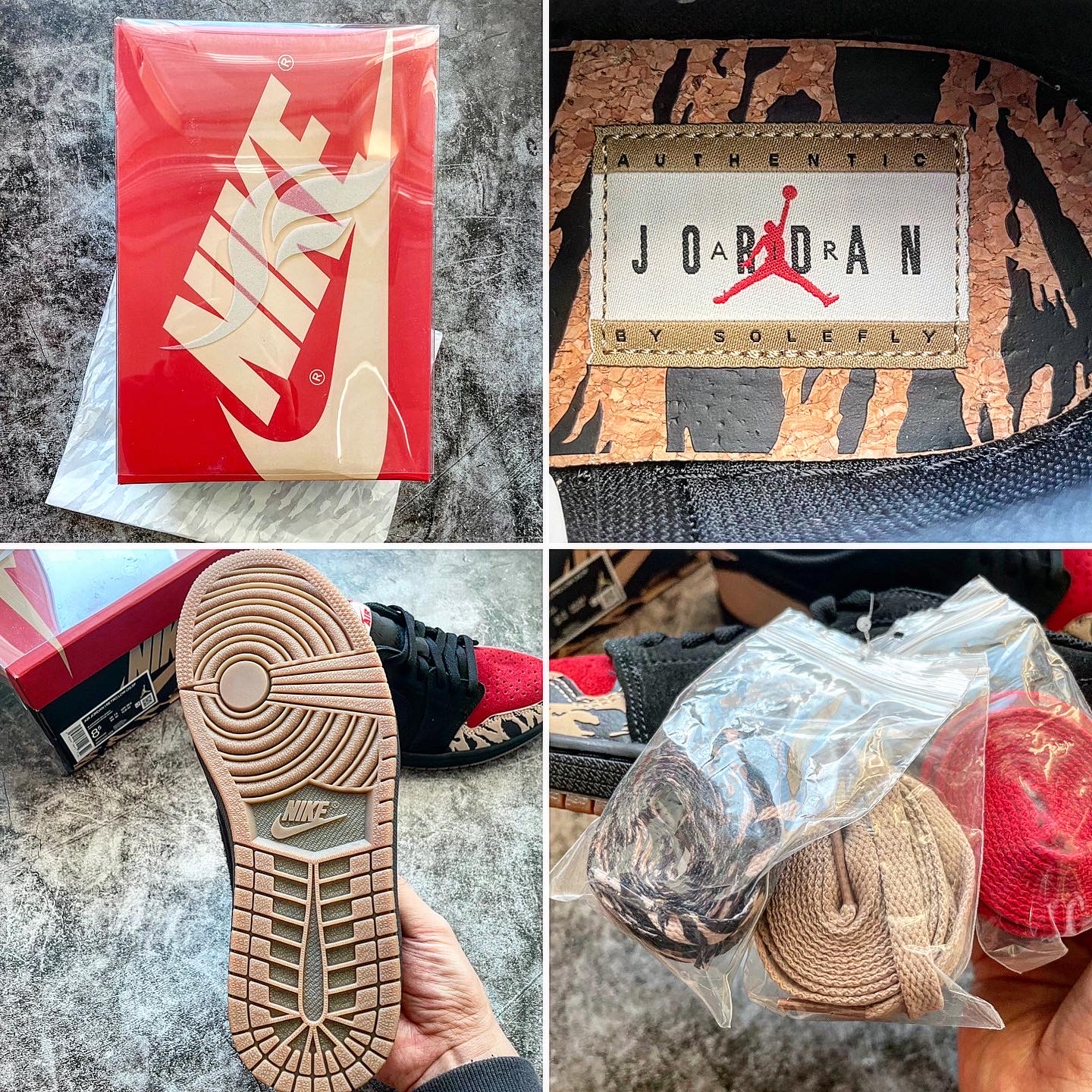 Jordan 1 x SoleFly Retro Low OG SP Black and Sport Red 착용 스타일 - 3