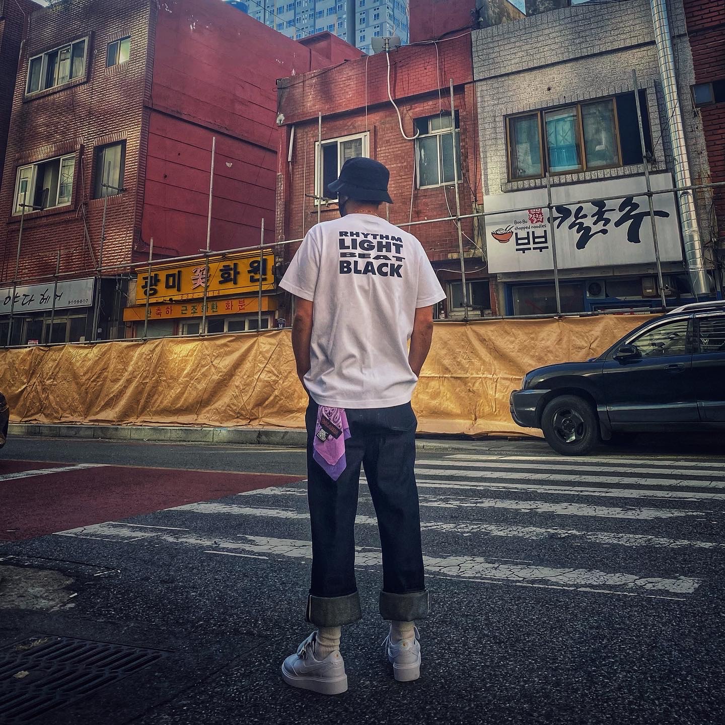 Nike x Peaceminusone Kwondo1 White 착용 스타일 - 1