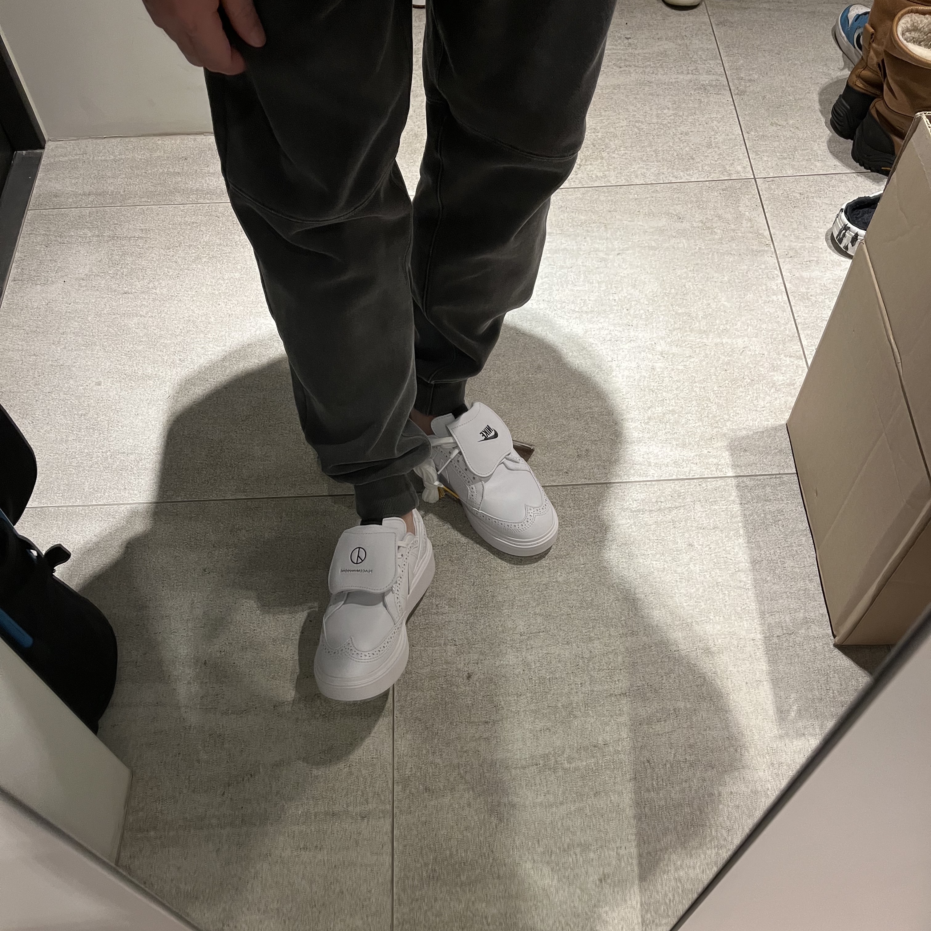 Nike x Peaceminusone Kwondo1 White 착용 스타일 - 3