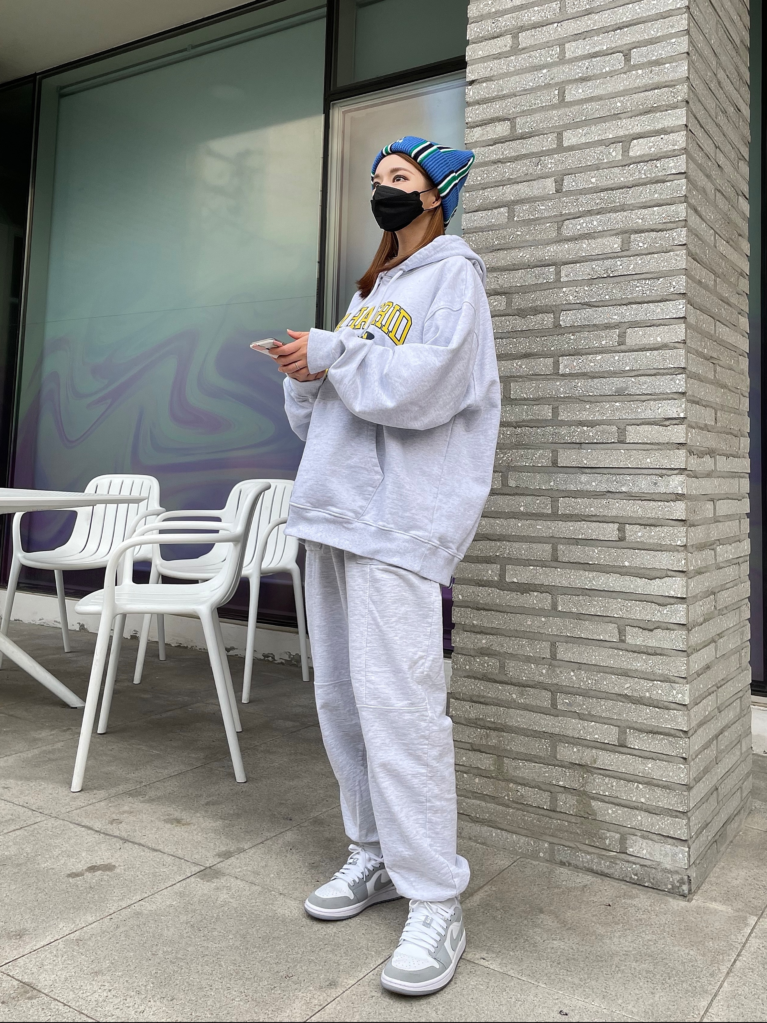 (W) Jordan 1 Low White Wolf Grey 착용 스타일