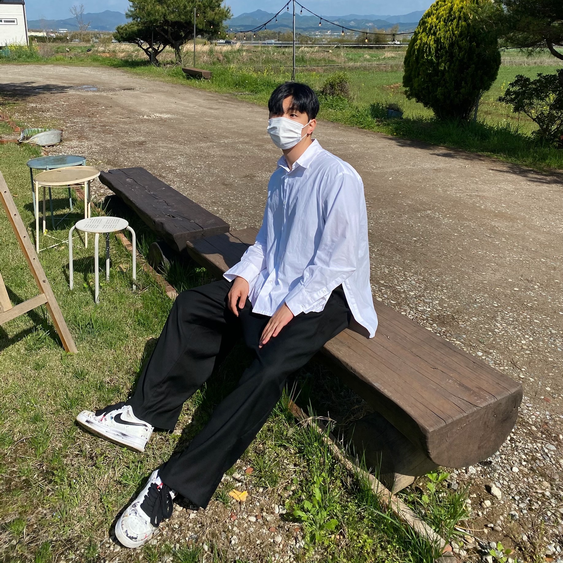 Nike x Peaceminusone Air Force 1 Low Para-Noise 2.0, Nike x Off-White Dunk Low Pine Green 착용 스타일 - 1