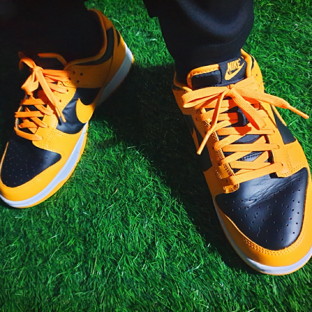 Nike Dunk Low Retro Championship Goldenrod 착용 스타일 - 4