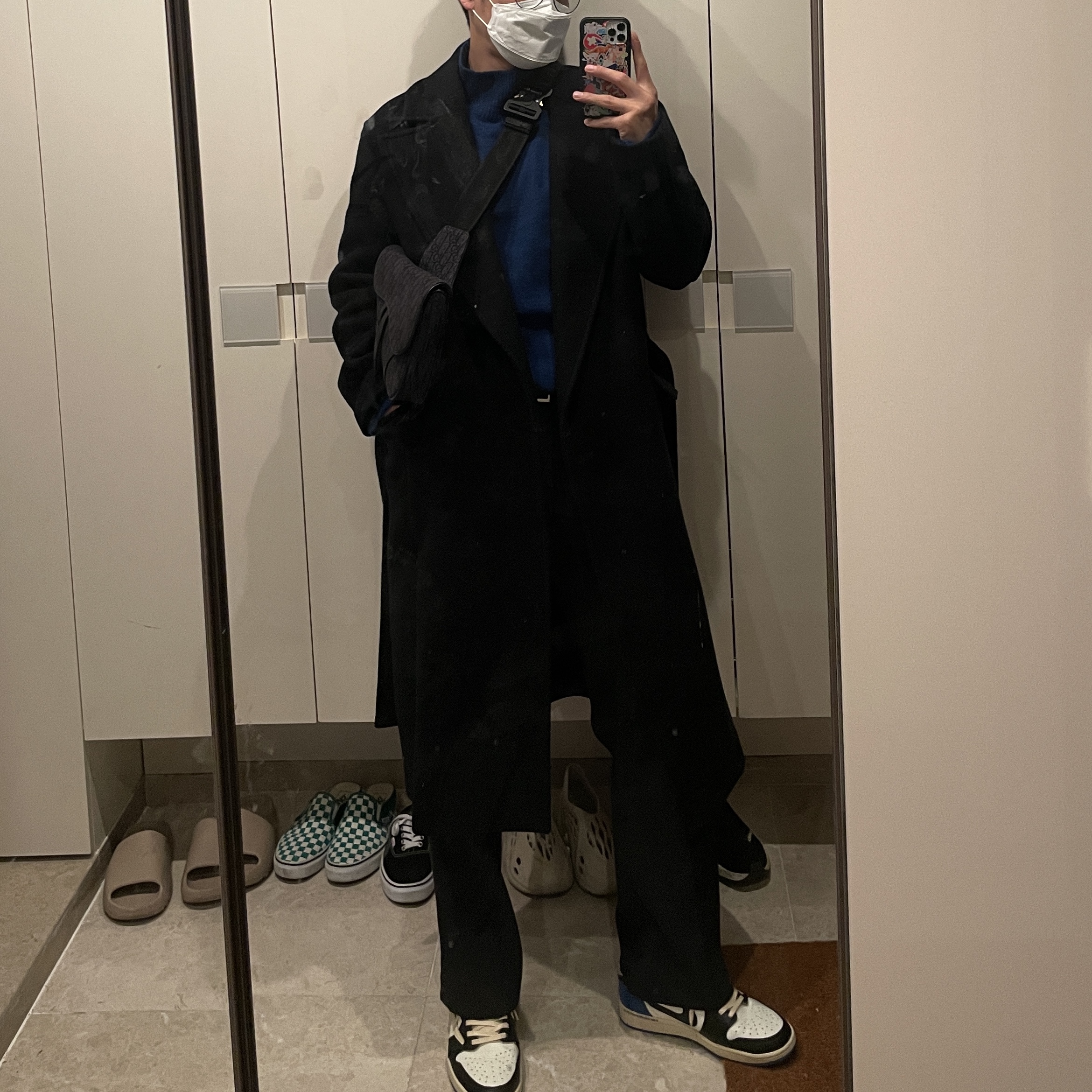 Jordan 1 x Travis Scott x Fragment Retro Low OG SP Military Blue 착용 스타일
