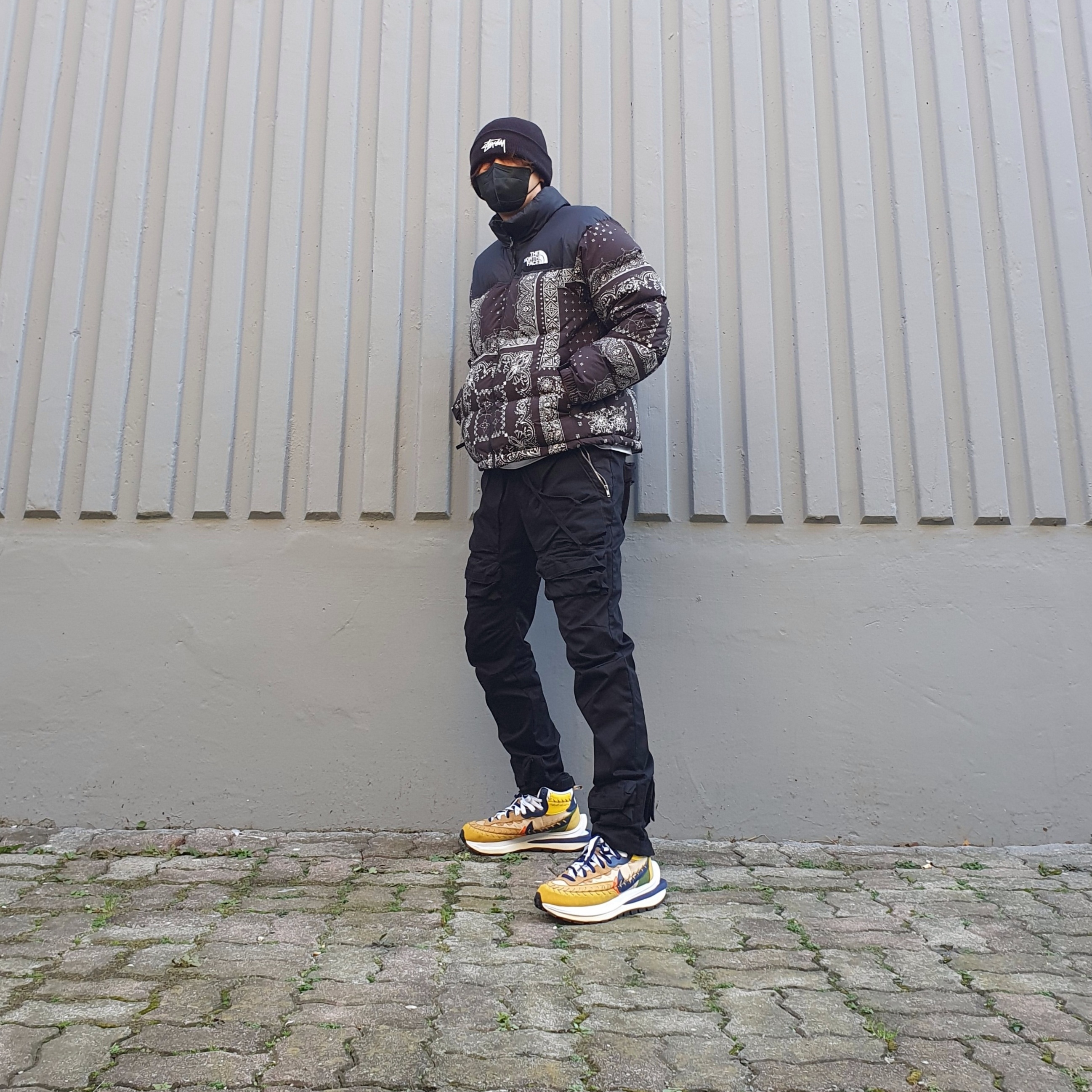 Nike x Stussy Cuff Beanie, The North Face 1996 Novelty Nuptse Jacket Real Black - 21FW 착용 스타일