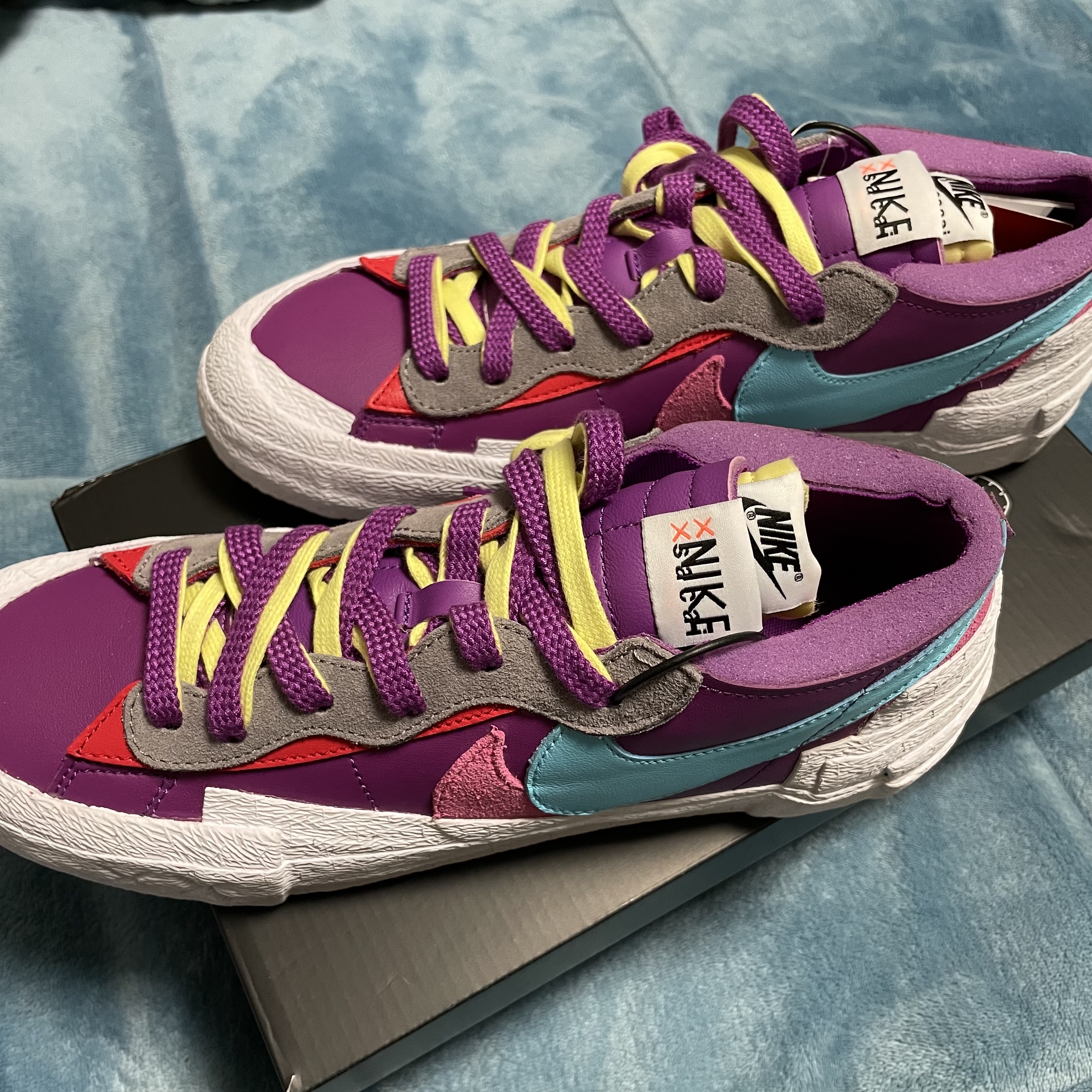 Nike x Sacai x Kaws Blazer Low Purple Dusk 착용 스타일 - 2