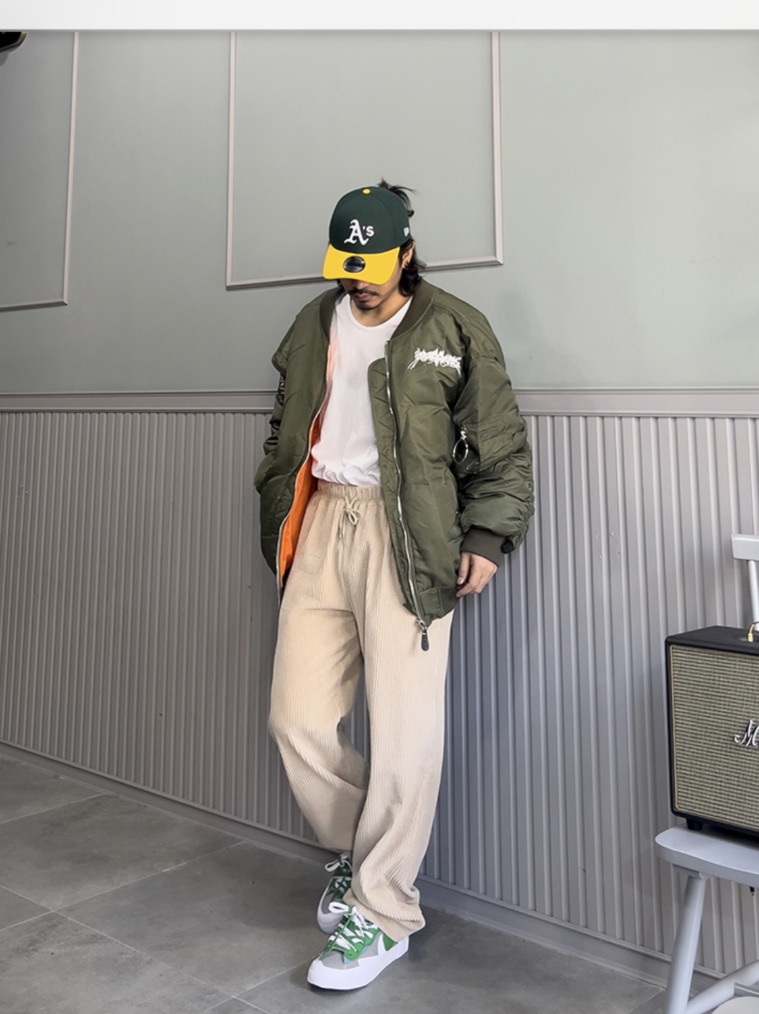 Nike x Sacai Blazer Low Classic Green 착용 스타일