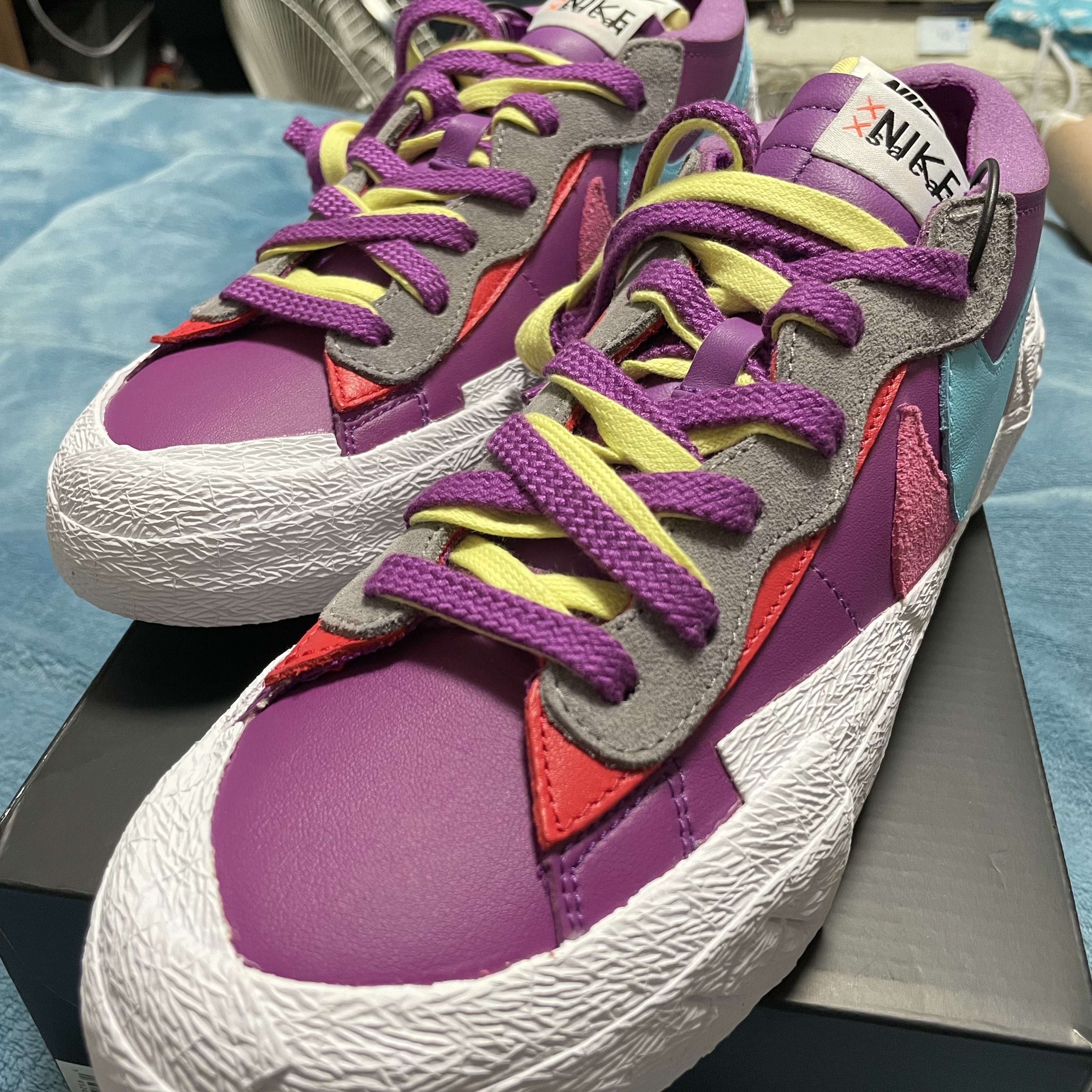 Nike x Sacai x Kaws Blazer Low Purple Dusk 착용 스타일 - 1