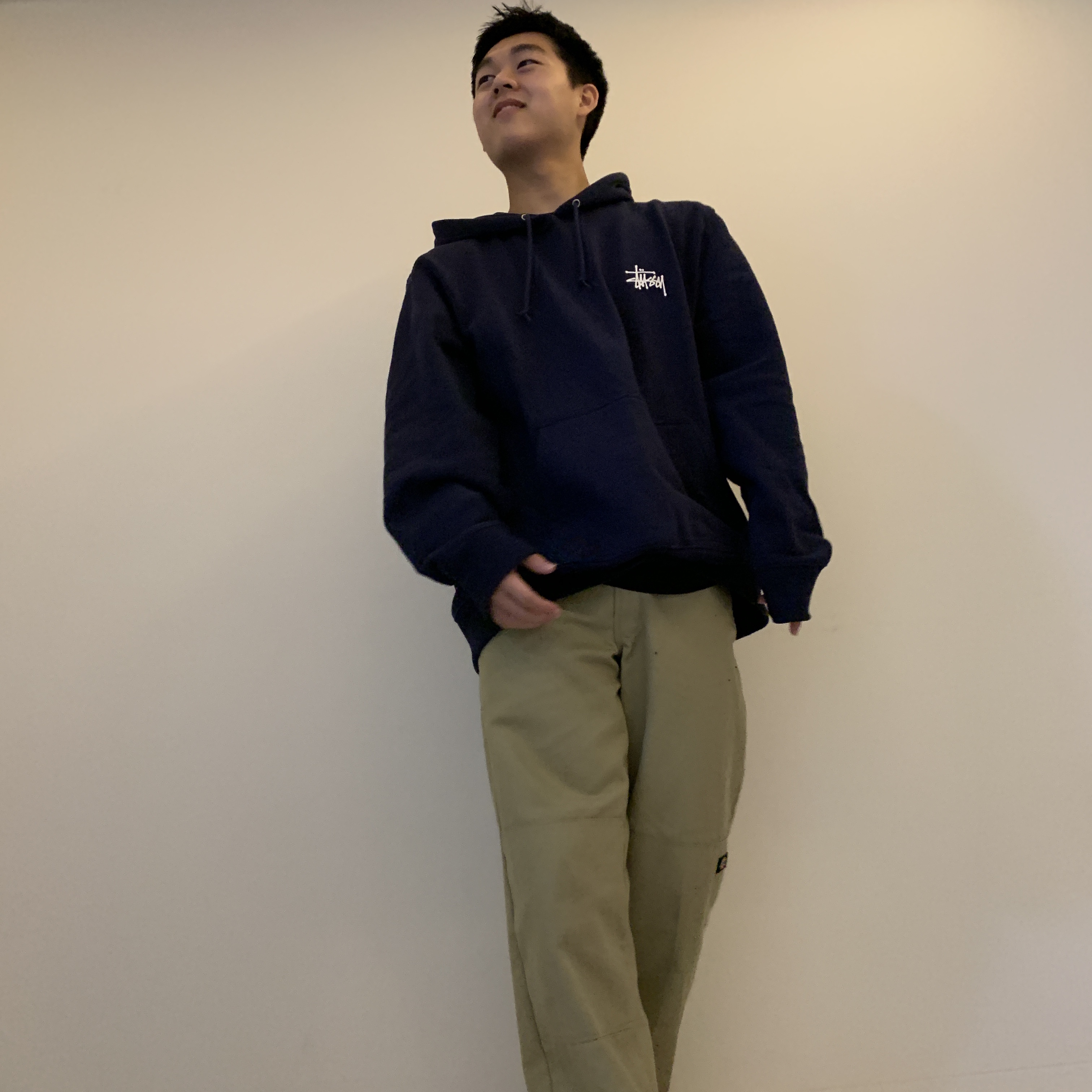 Stussy Basic Stussy Hoodie Black 2021, Stussy Basic Stussy Hoodie Navy 2021 착용 스타일 - 2