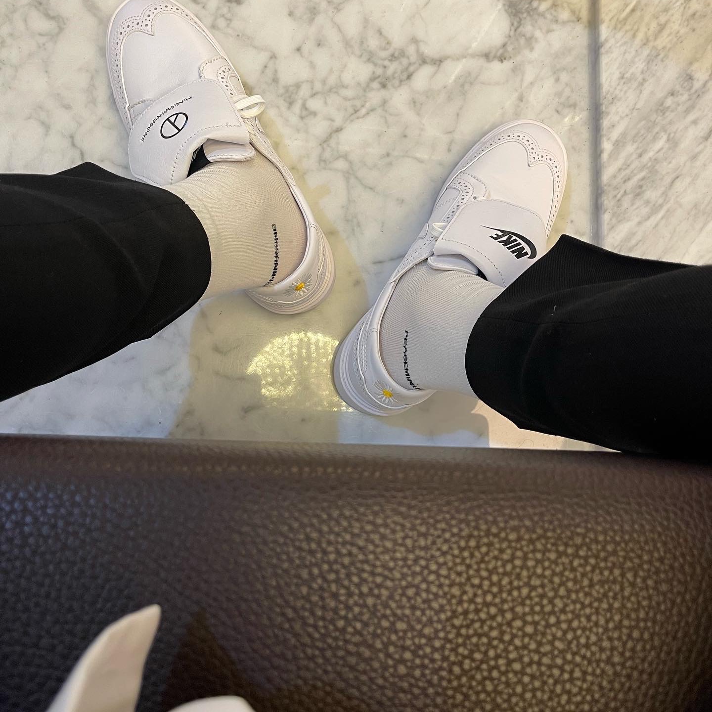 Nike x Peaceminusone Kwondo1 White 착용 스타일 - 3