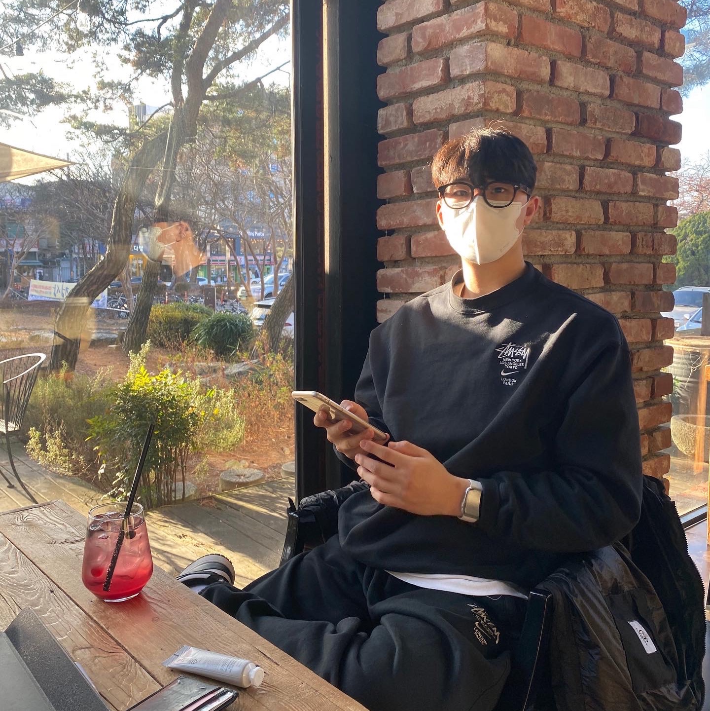 Nike x Stussy NRG ZR Fleece Pants Black - US/EU, Nike x Stussy NRG ZR Fleece Crewneck Black - US/EU 착용 스타일 - 1