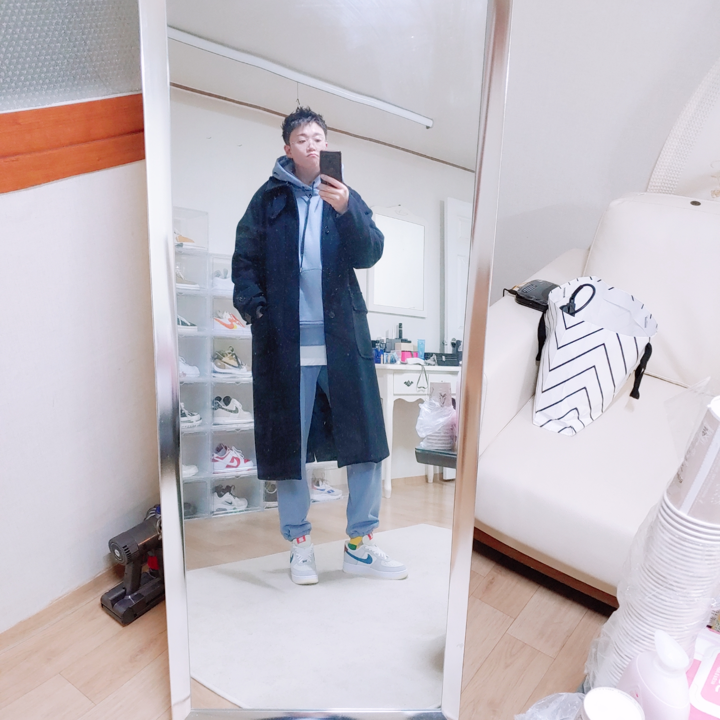 Nike x Peaceminusone Kwondo1 White 착용 스타일