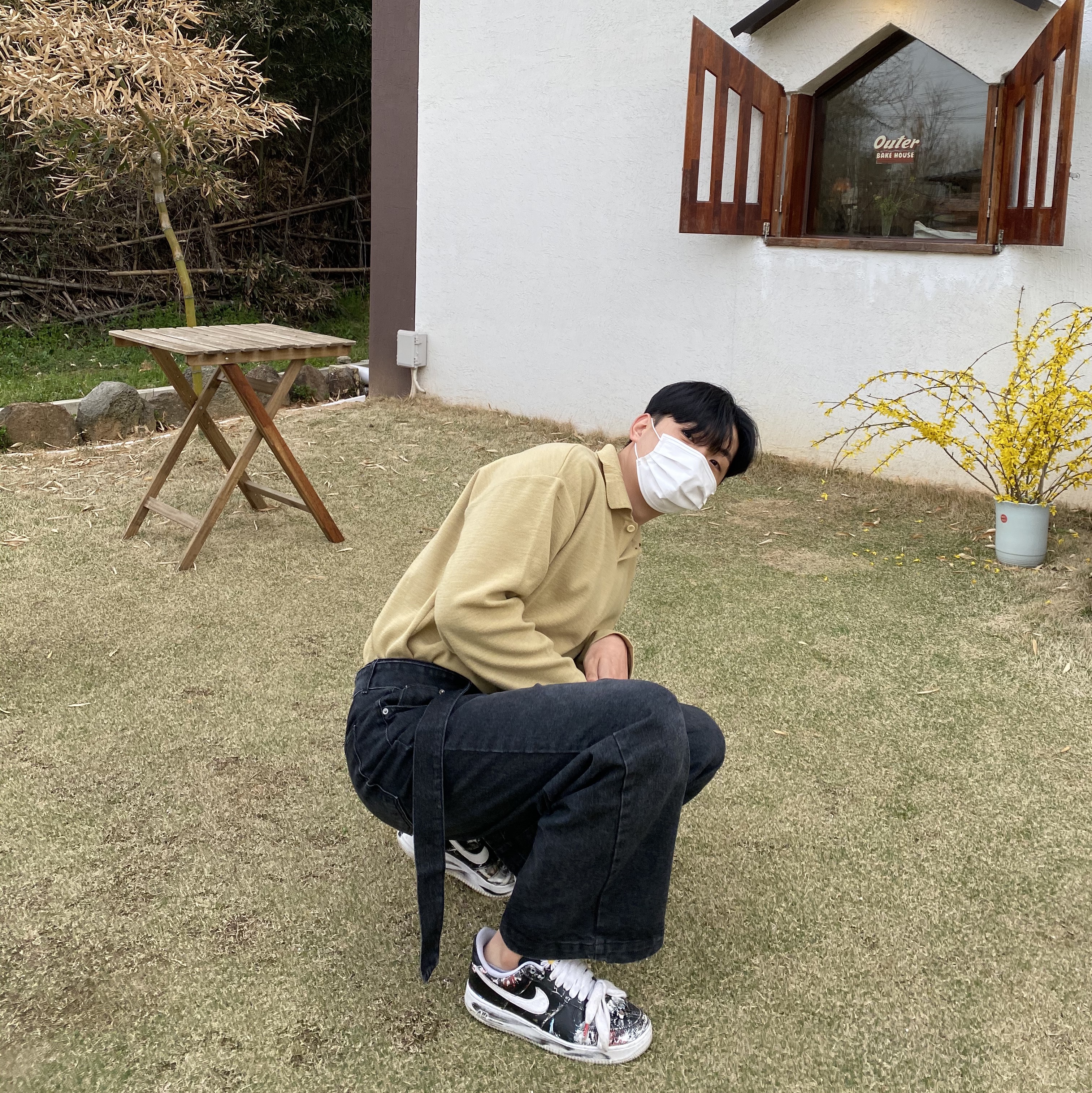 Nike x Peaceminusone Air Force 1 Low Para-Noise 2.0, Nike x Off-White Dunk Low Pine Green 착용 스타일 - 4