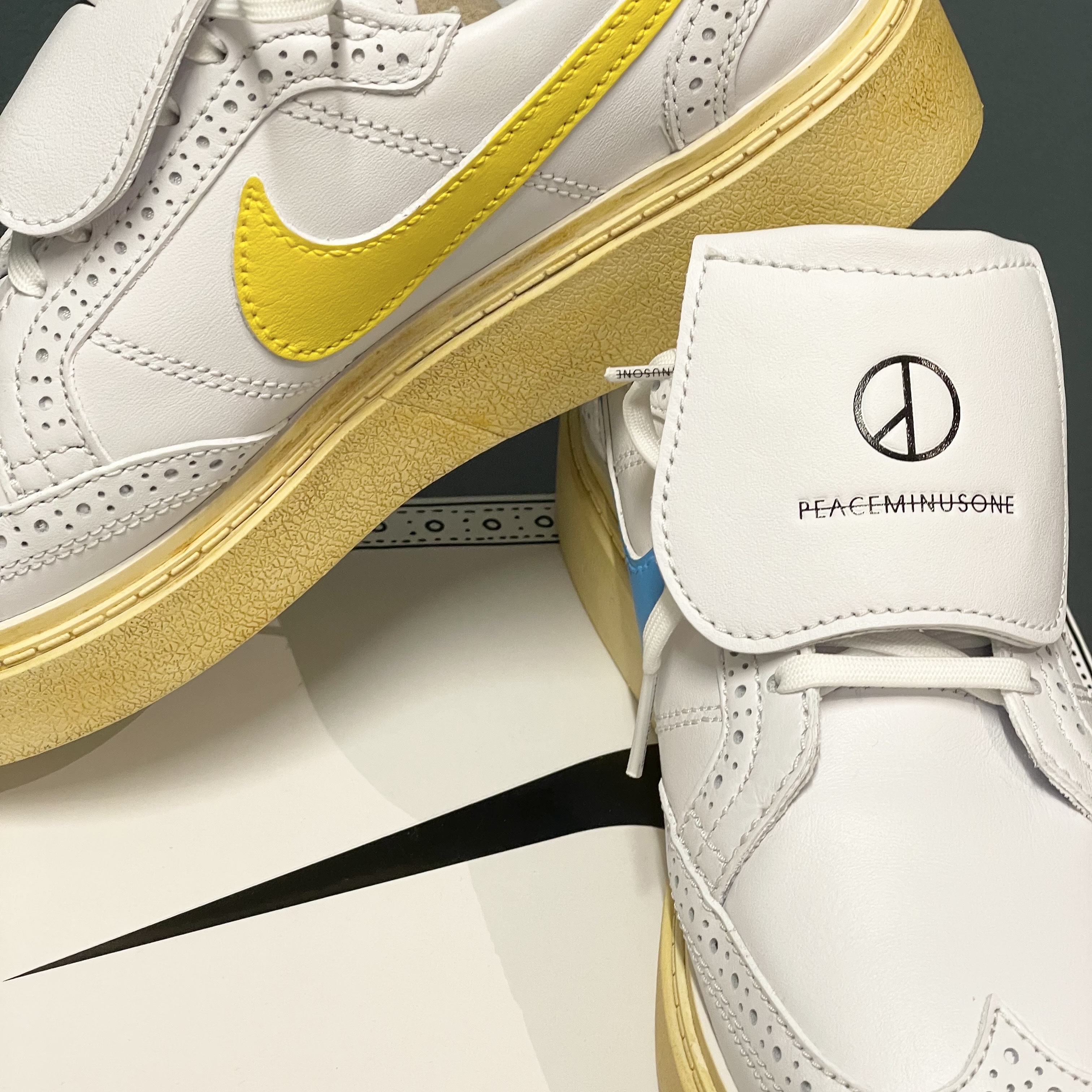 Nike x Peaceminusone Kwondo1 White 착용 스타일 - 1