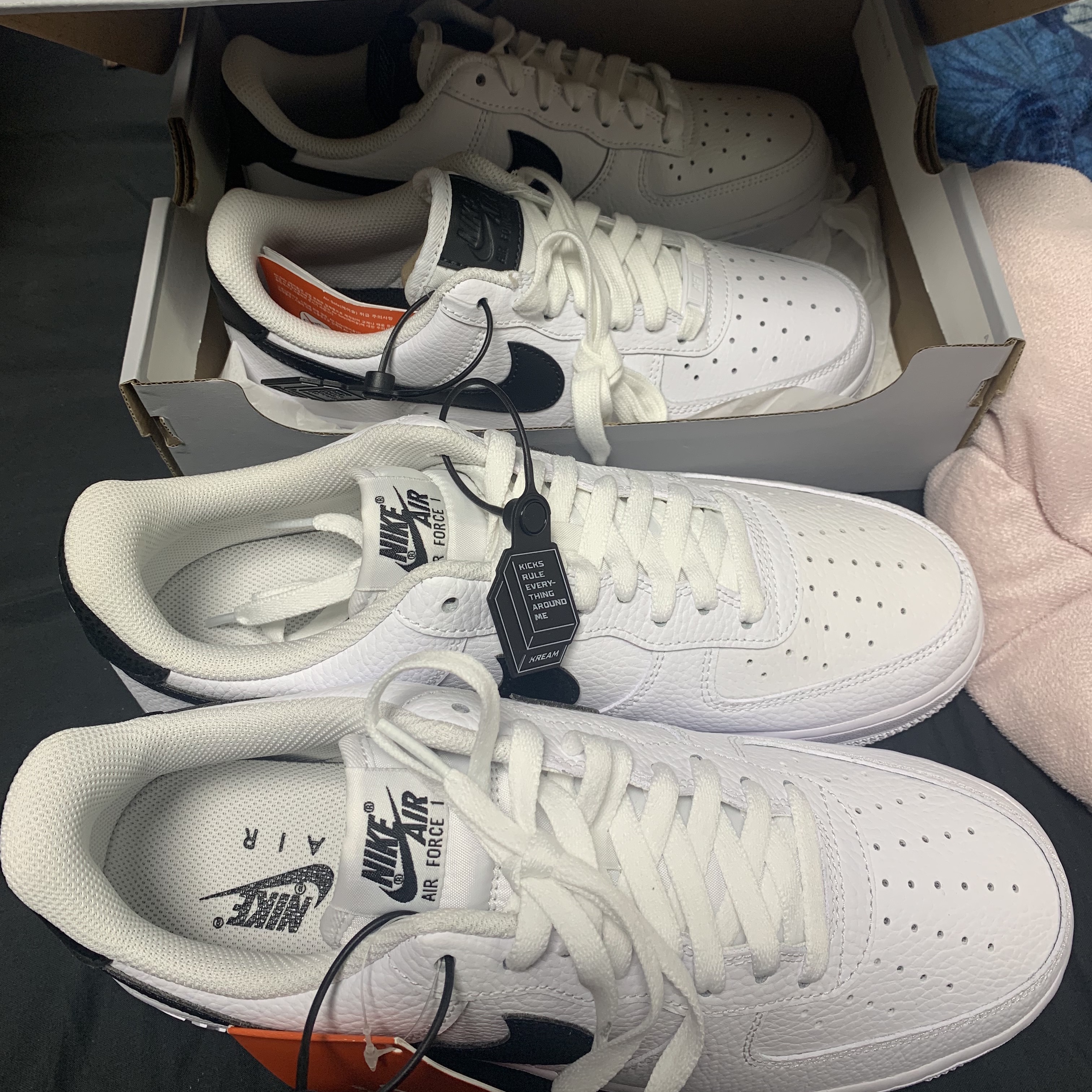 Nike Air Force 1 '07 White Black, (W) Nike Air Force 1 '07 Low White Black 착용 스타일