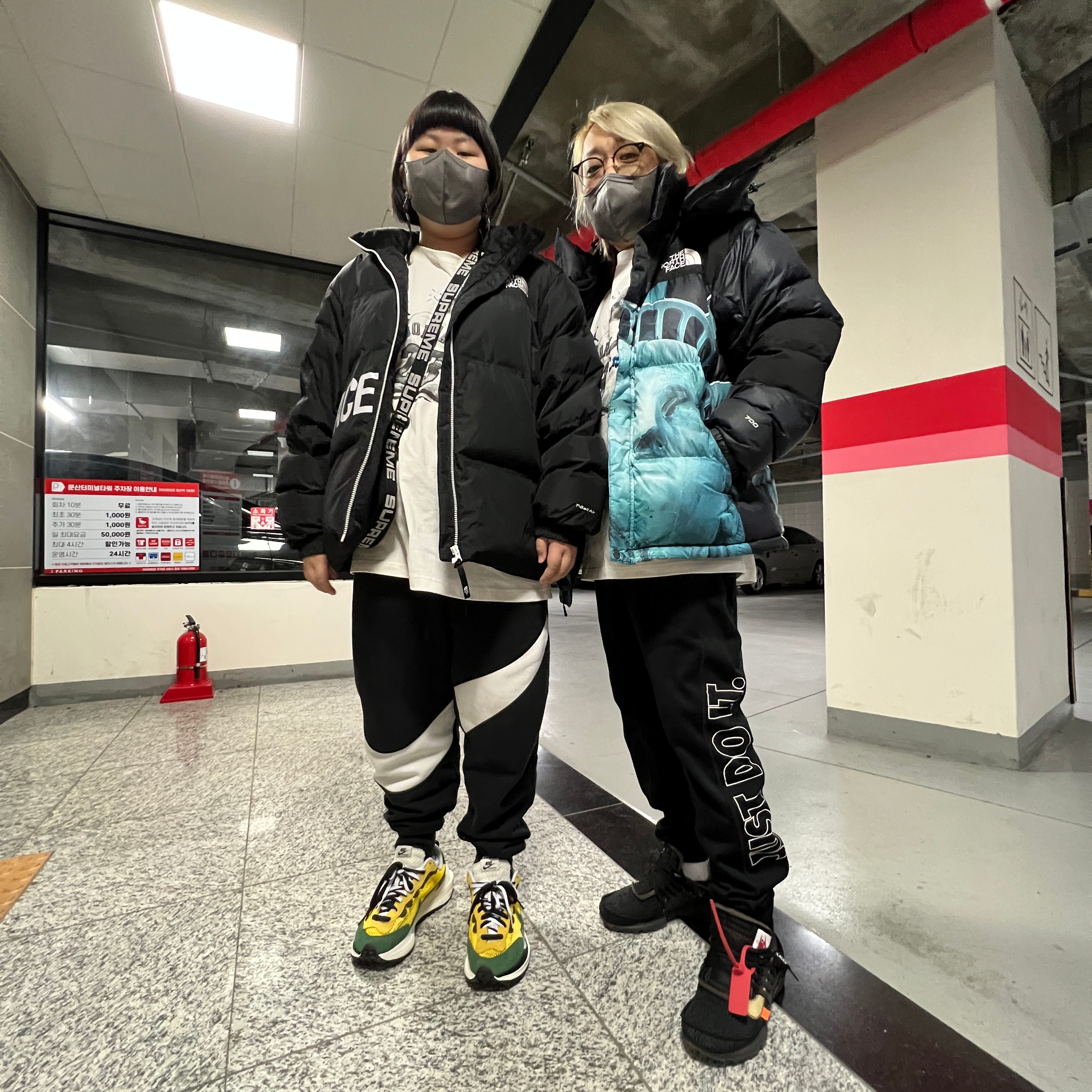 Supreme Shoulder Bag Black - 18SS, Supreme x The North Face Statue of Liberty Baltoro Jacket Black - 19FW 착용 스타일