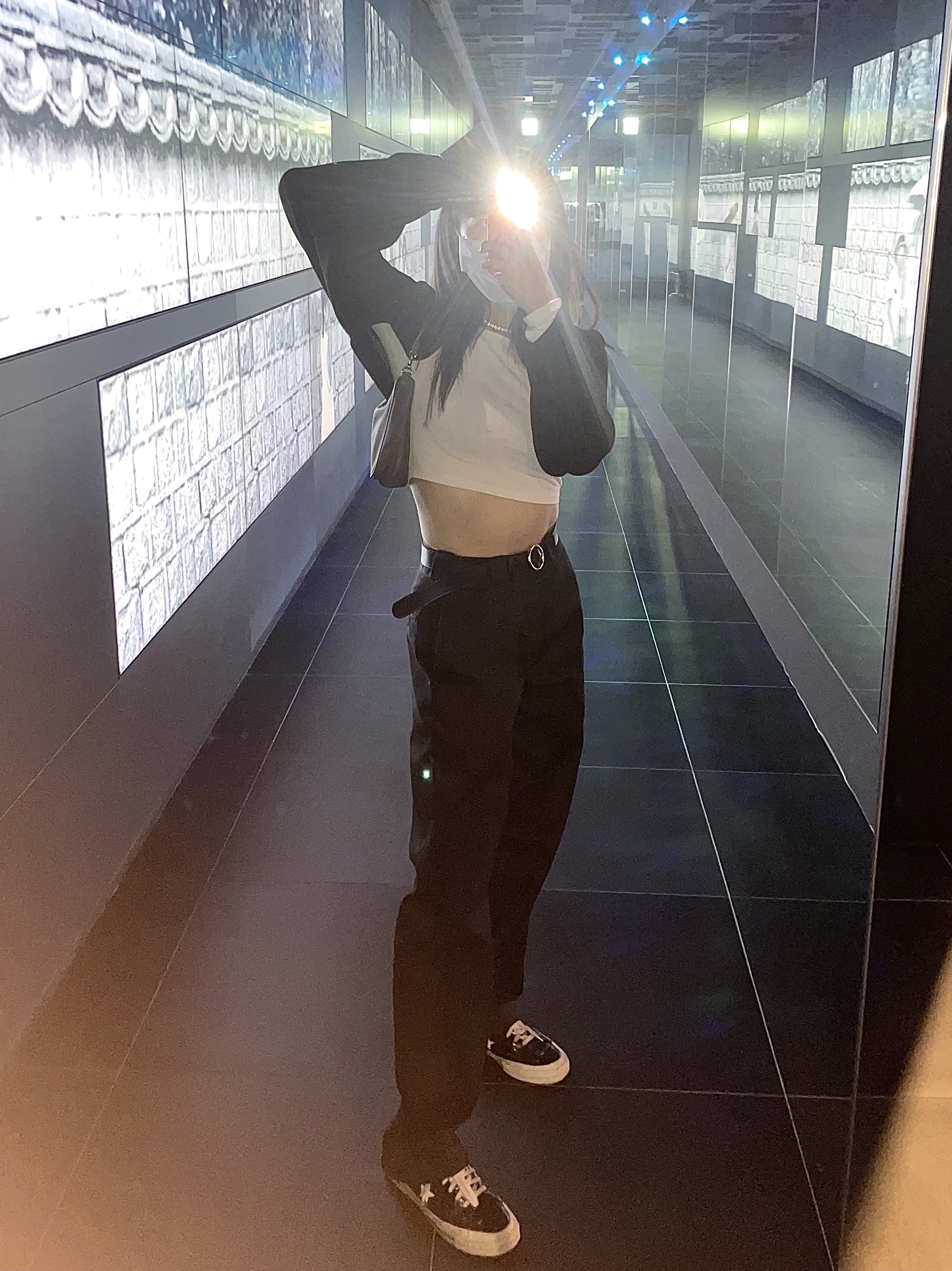 Converse One Star Ox HanByeol Black 착용 스타일