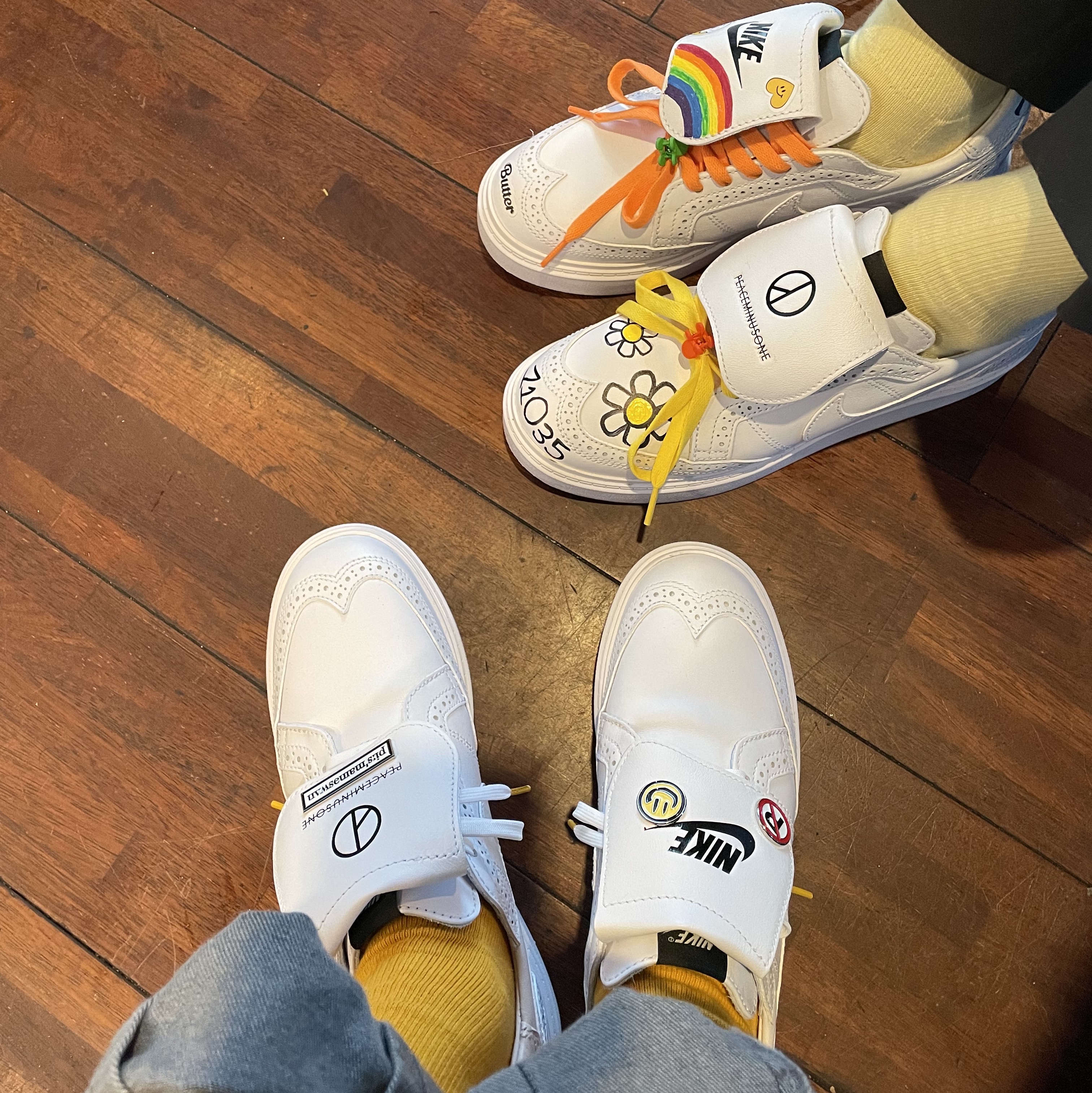 Nike x Peaceminusone Kwondo1 White 착용 스타일 - 2