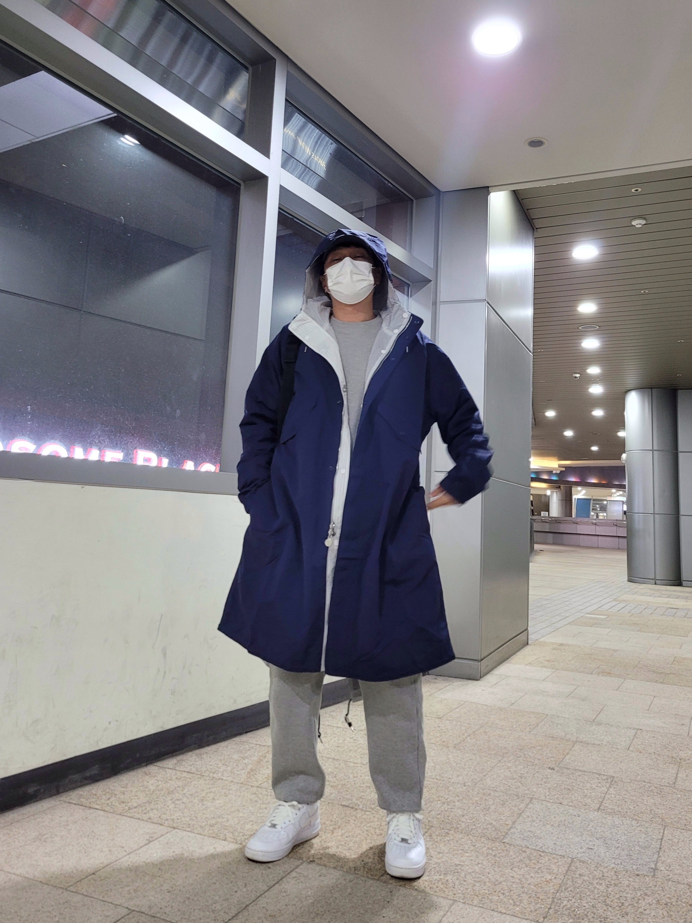 Nike x Kim Jones Reversible Parka Navy - US/EU, Nike x Kim Jones Reversible Parka Navy - Asia 착용 스타일 - 2