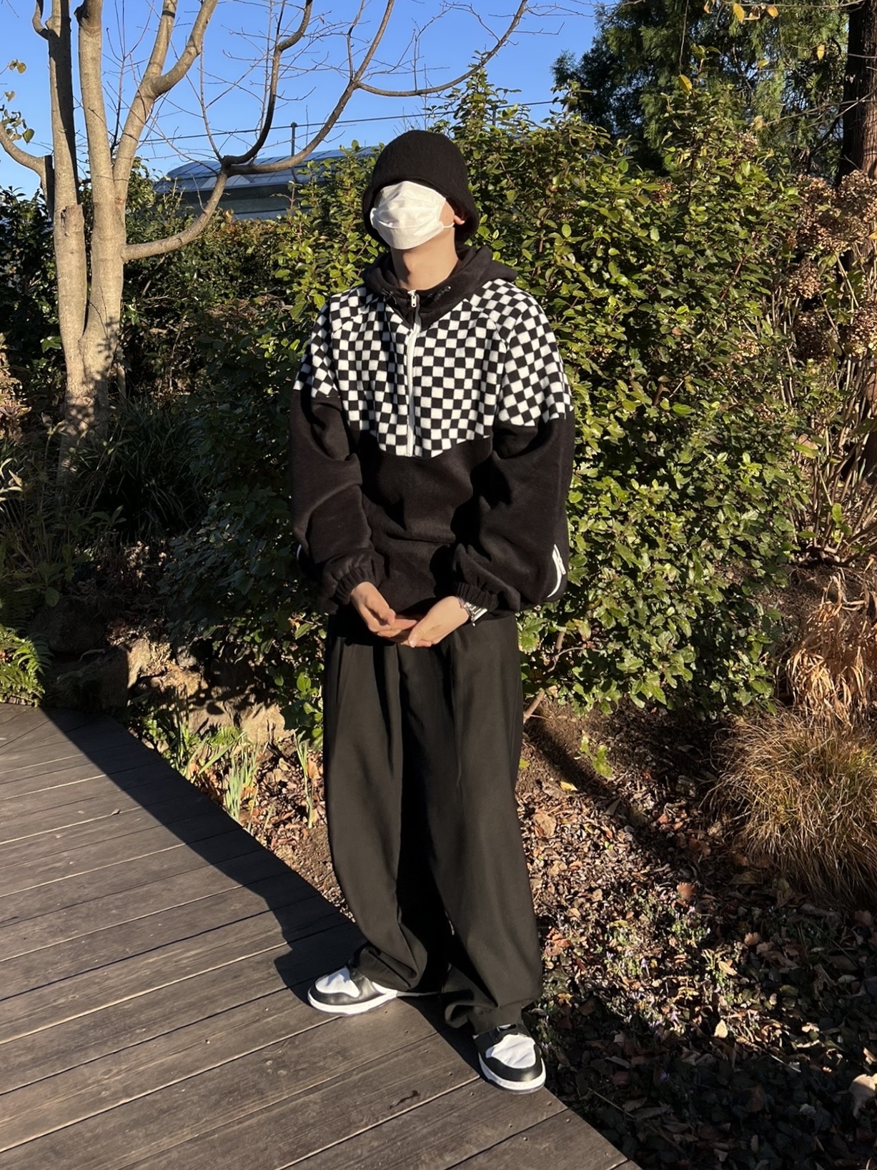 Nike Dunk High Retro Black and White 착용 스타일