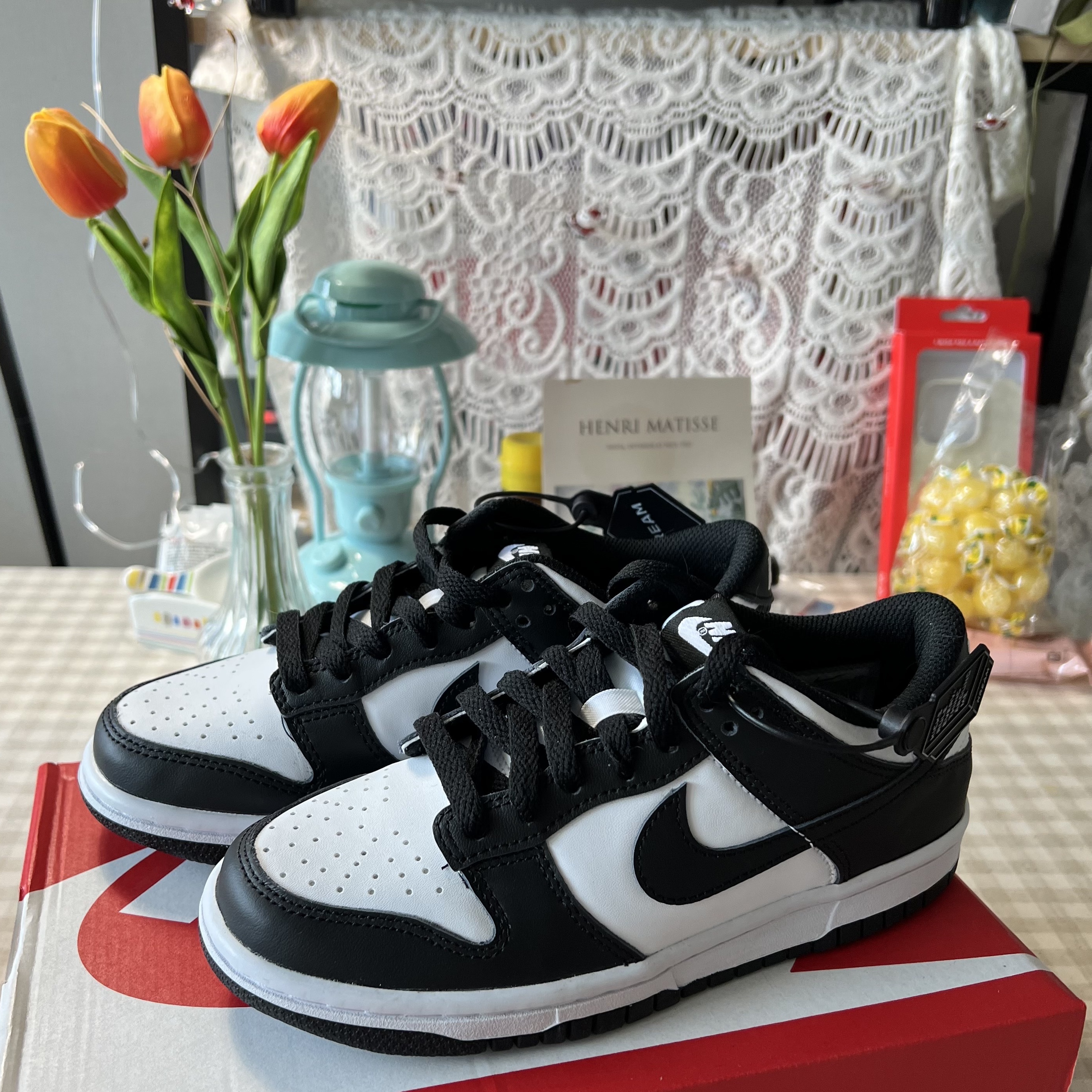 (GS) Nike Dunk Low Black, (W) Nike Dunk Low Black 착용 스타일 - 1