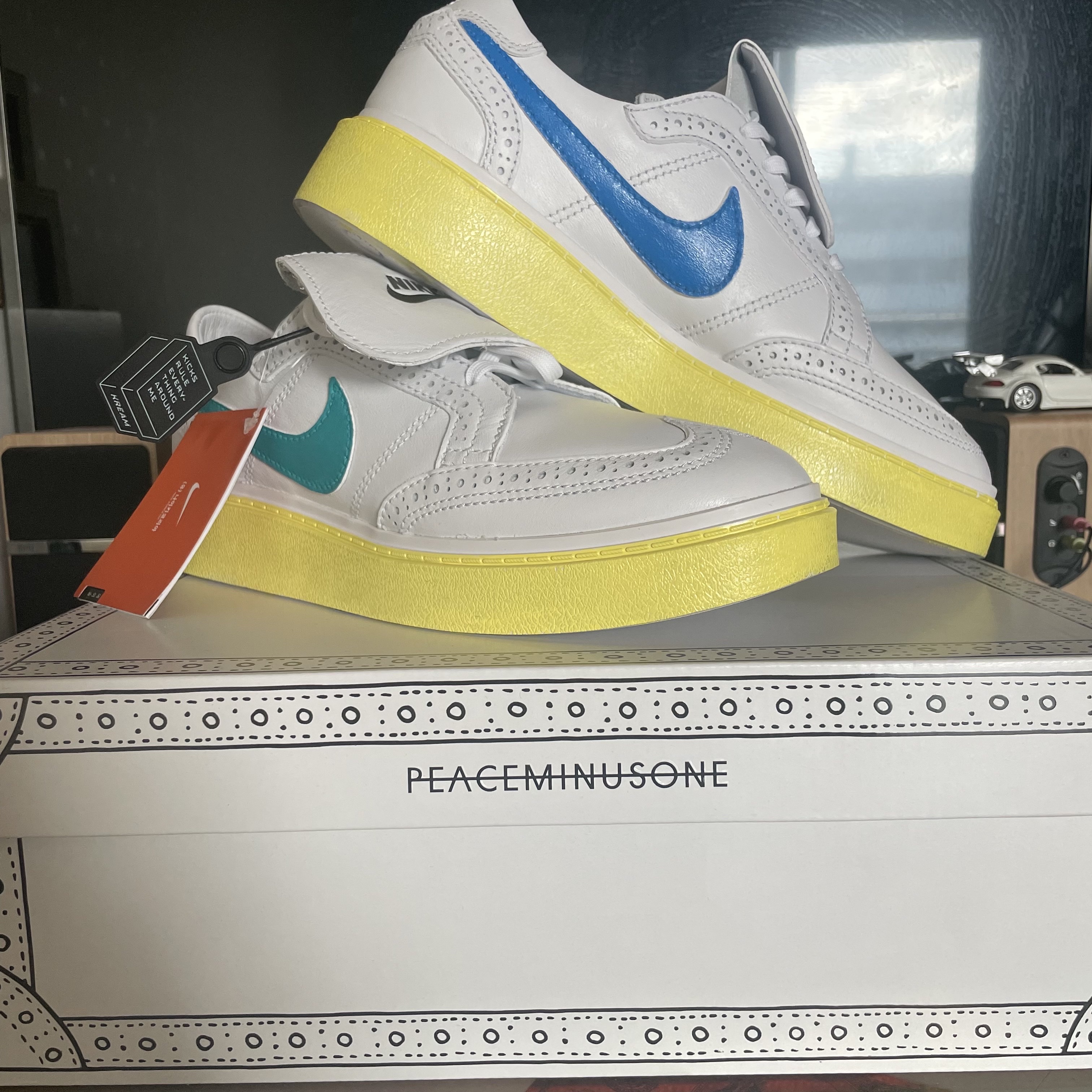 Nike x Peaceminusone Kwondo1 White 착용 스타일 - 2