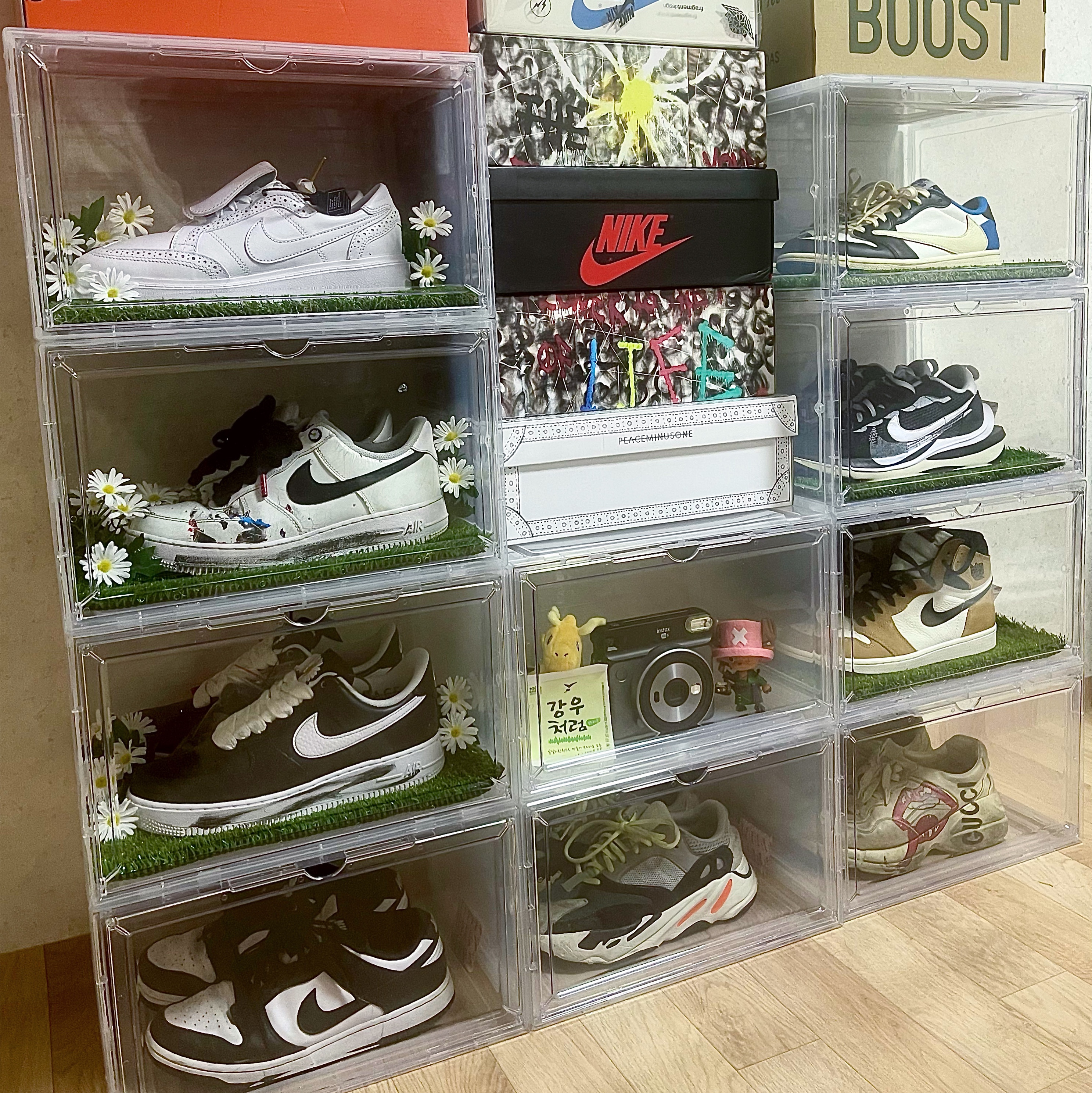 Nike x Peaceminusone Kwondo1 White, Nike x Peaceminusone Air Force 1 Low Para-Noise 2.0 착용 스타일