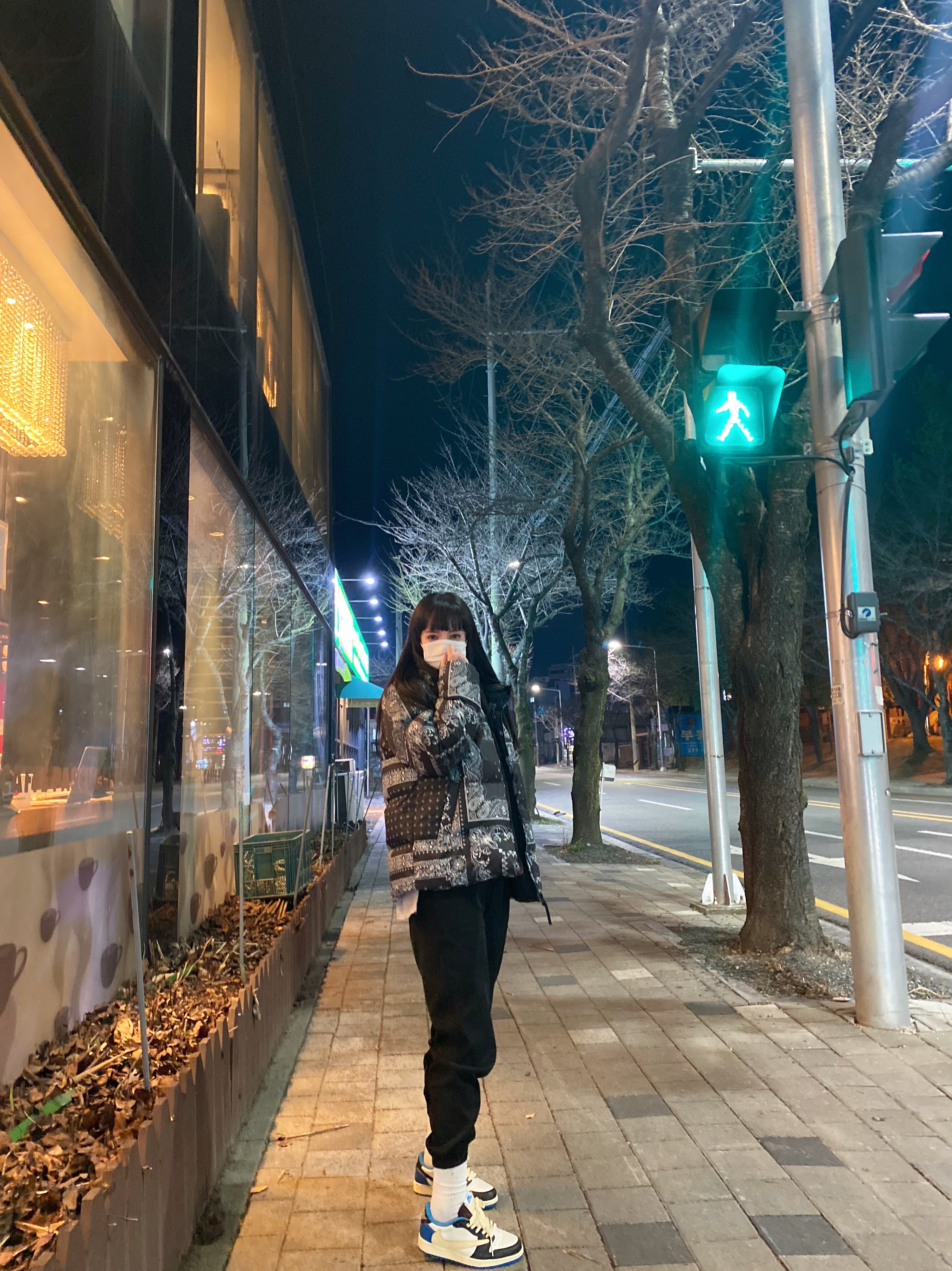 Jordan 1 x Travis Scott x Fragment Retro Low OG SP Military Blue, The North Face 1996 Novelty Nuptse Jacket Real Black - 21FW 착용 스타일