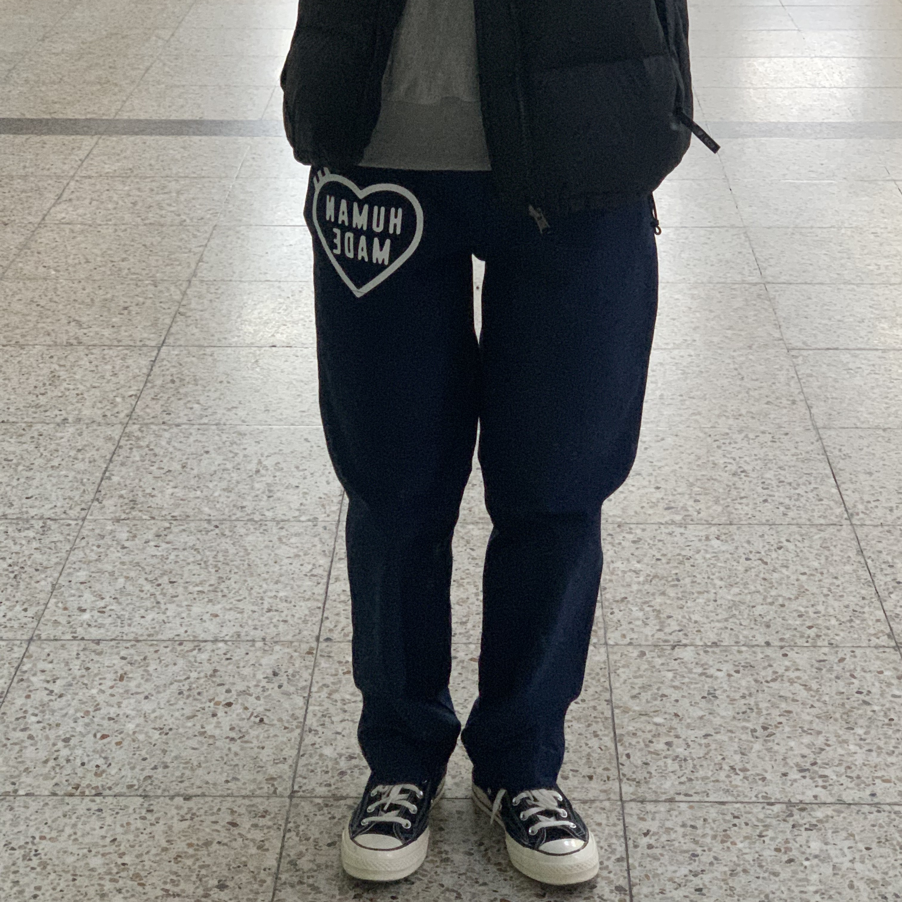 Human Made Chino Pants Navy 착용 스타일 - 1