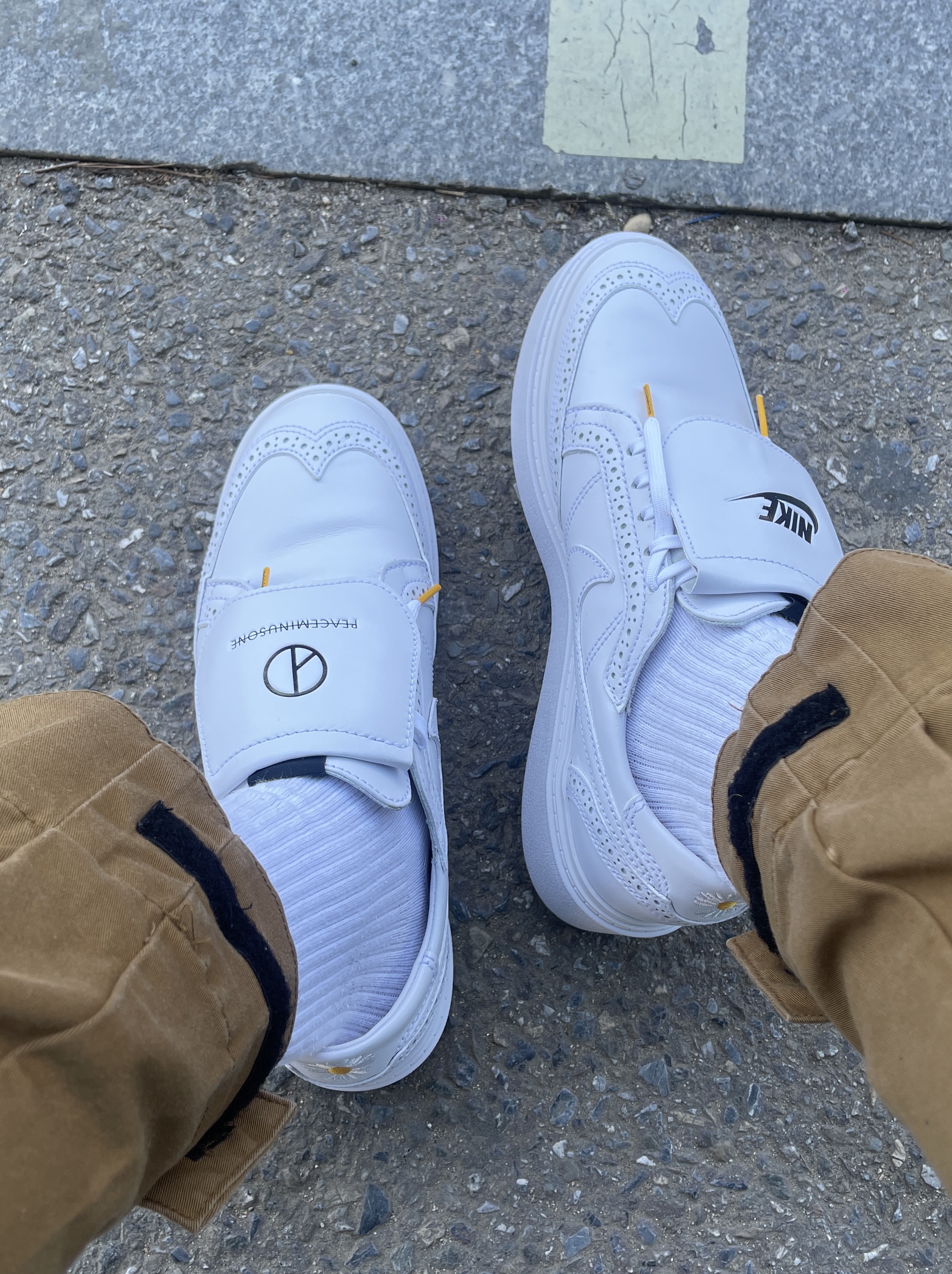 Nike x Peaceminusone Kwondo1 White 착용 스타일 - 2