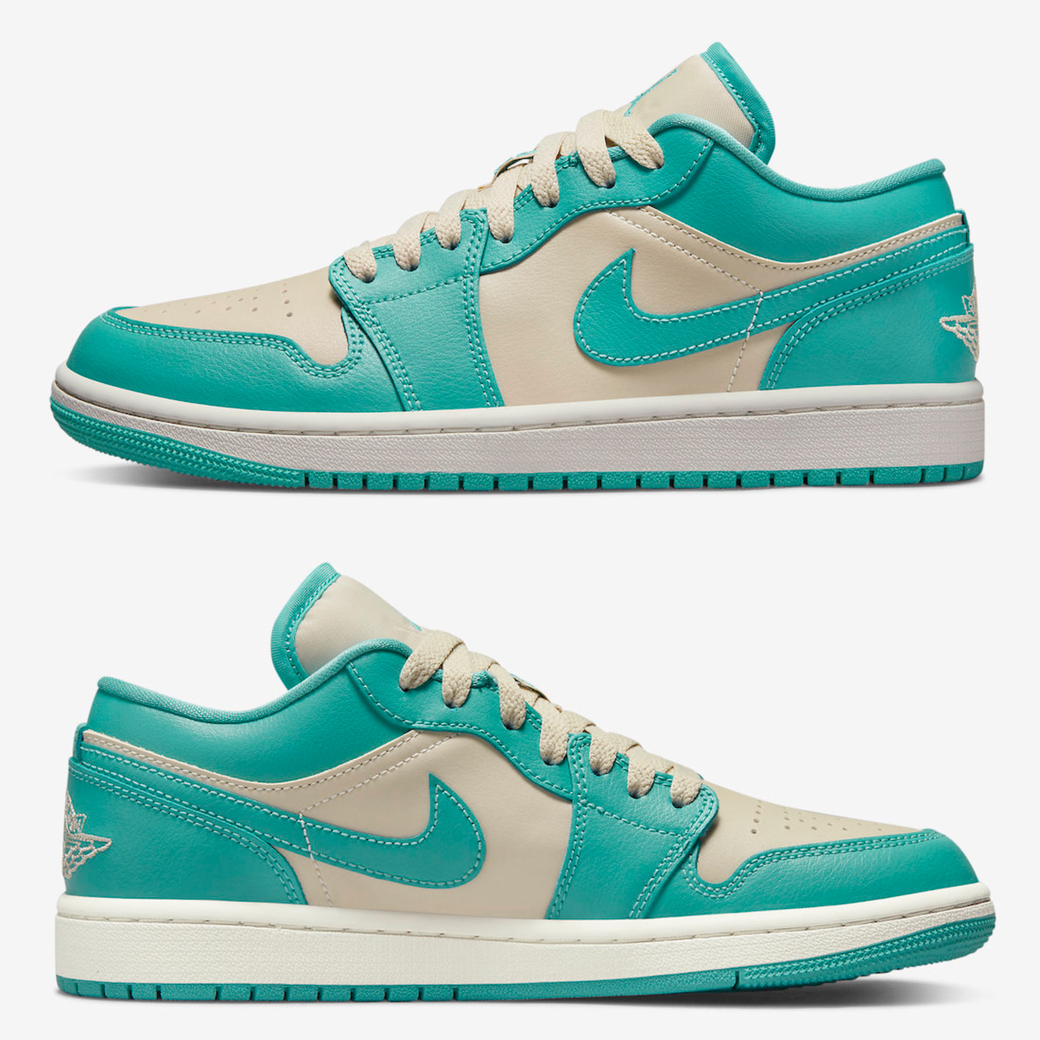 (W) Jordan 1 Low Sanddrift Washed Teal 착용 스타일 - 3