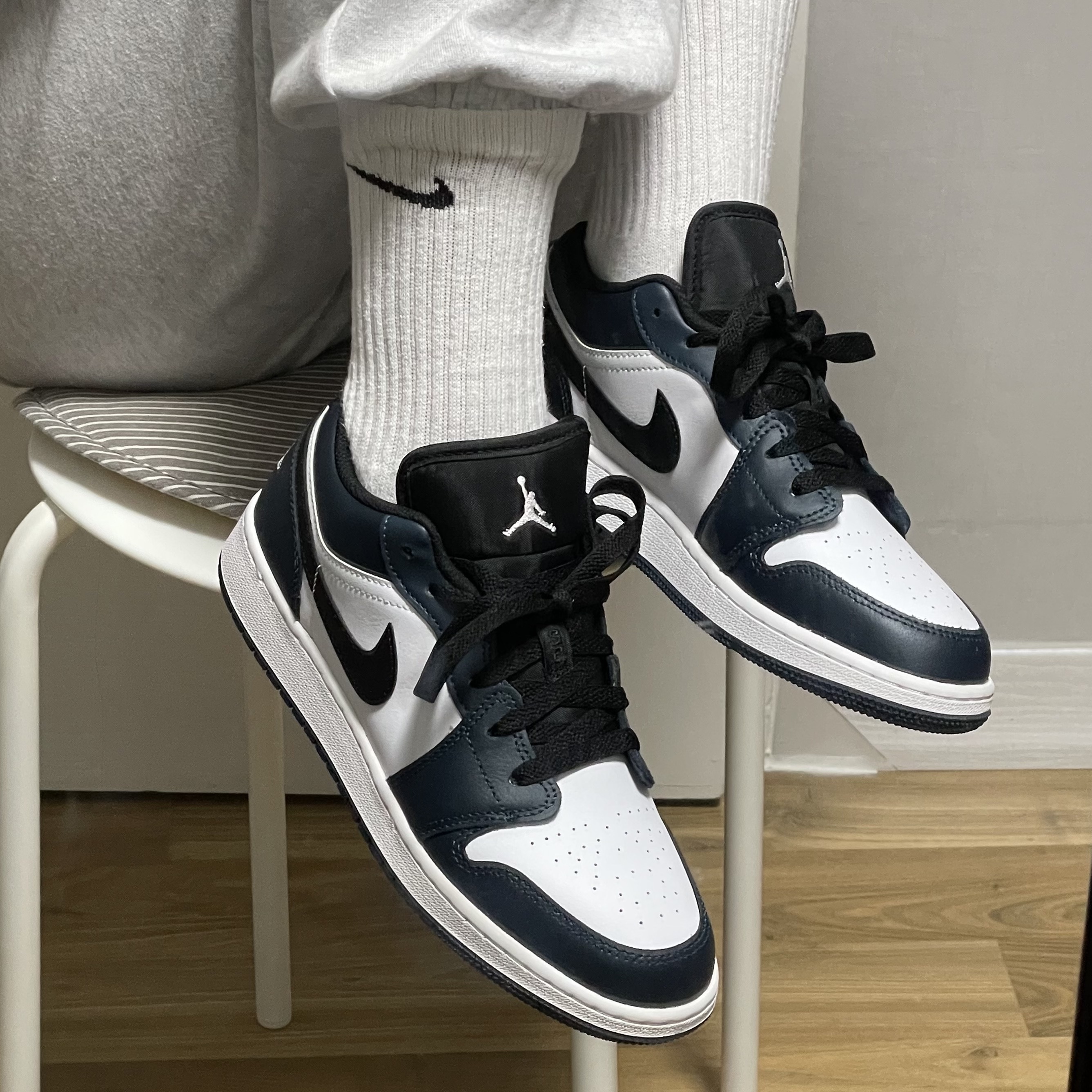 (GS) Jordan 1 Low Armory Navy, Jordan 1 Low Dark Teal 착용 스타일 - 3