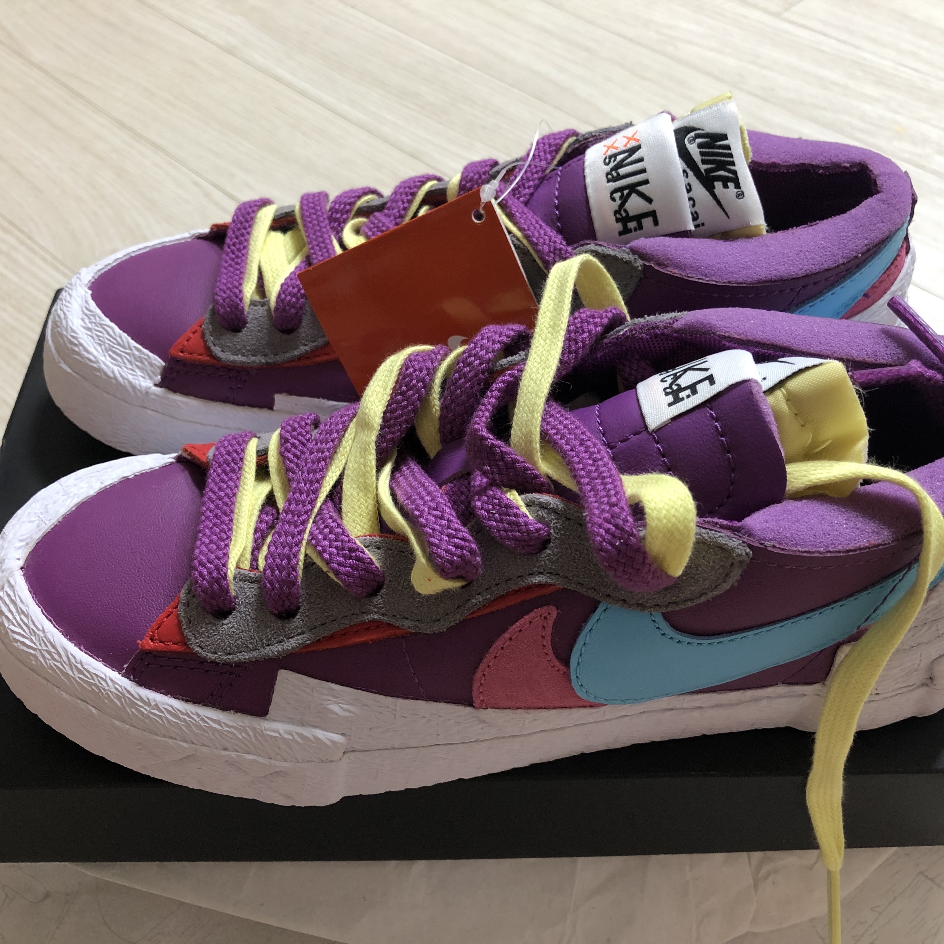 Nike x Sacai x Kaws Blazer Low Purple Dusk 착용 스타일 - 1