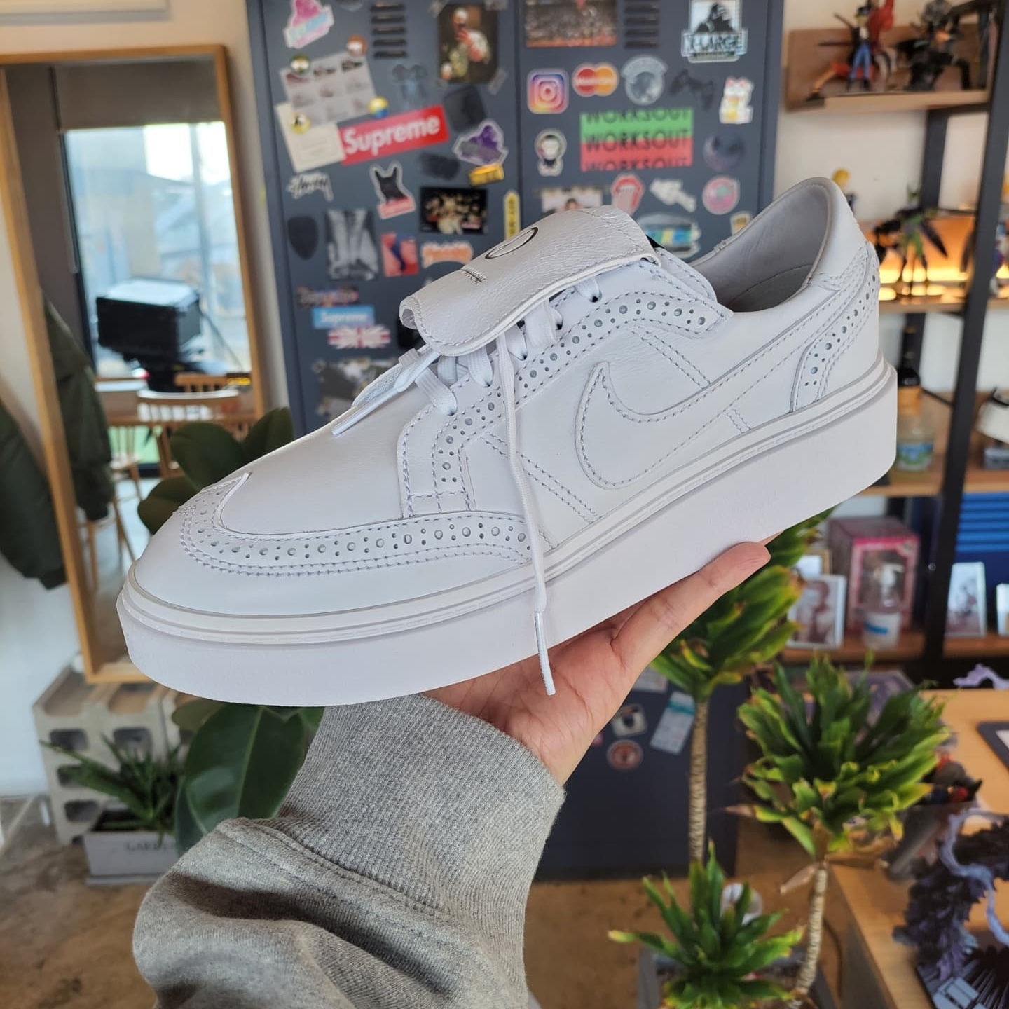 Nike x Peaceminusone Kwondo1 White 착용 스타일 - 3