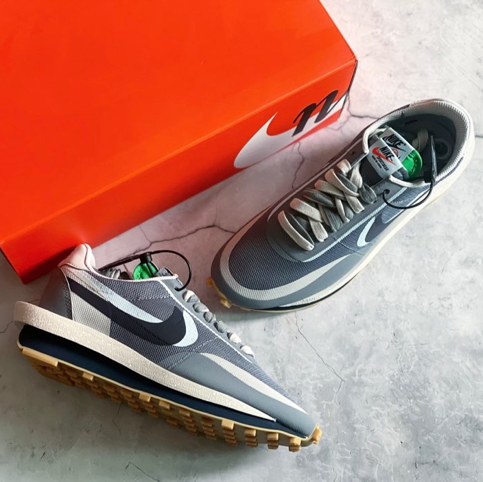 Nike x Sacai x Clot LDWaffle Cool Grey 착용 스타일 - 1