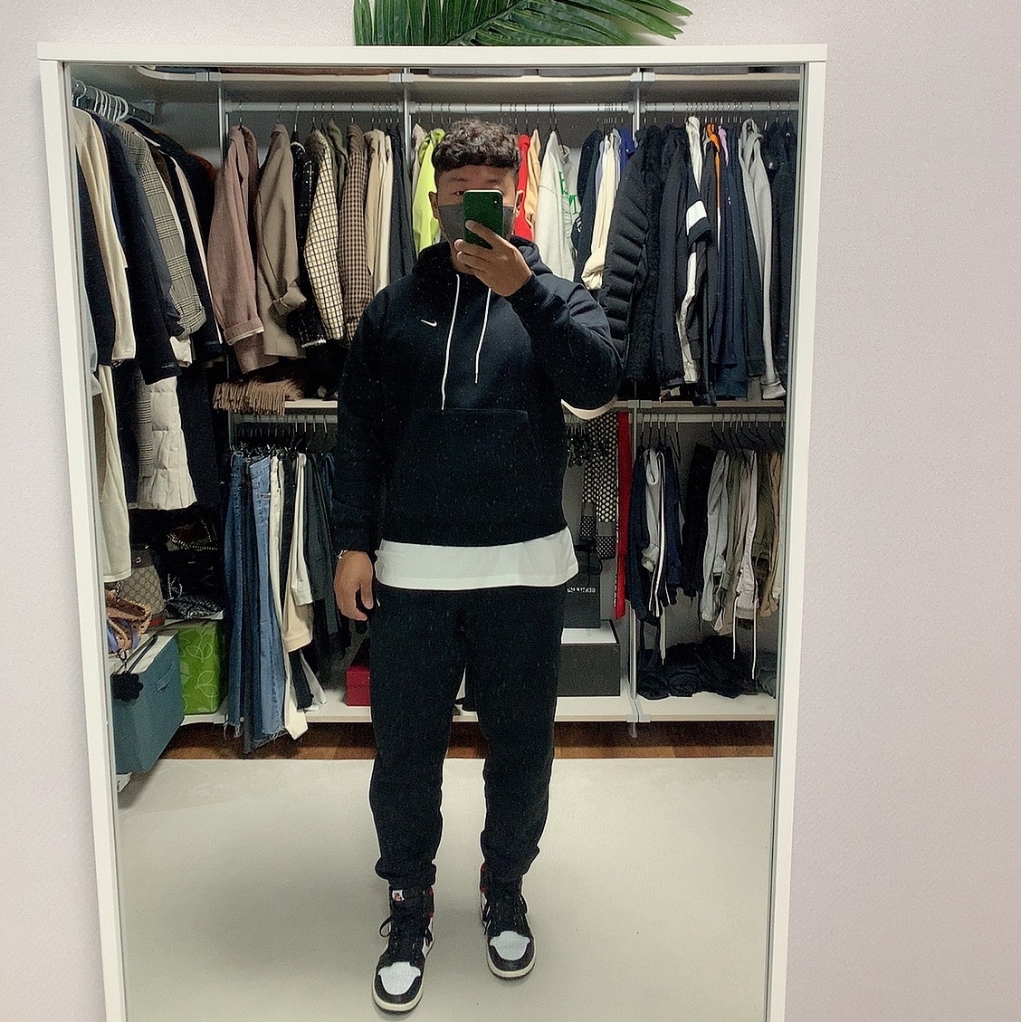 Nike NRG Solo Swoosh Fleece Hoodie Black White - Asia, Nike NRG Solo Swoosh Fleece Pants Black White - Asia 착용 스타일