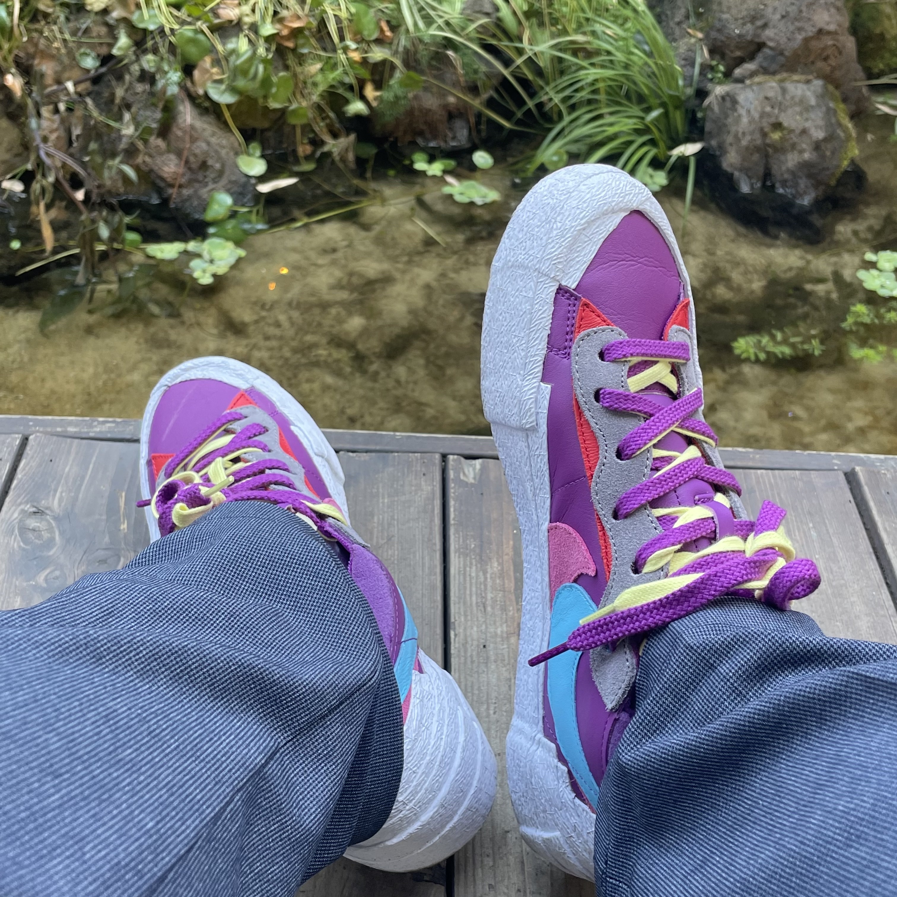 Nike x Sacai x Kaws Blazer Low Purple Dusk 착용 스타일 - 3