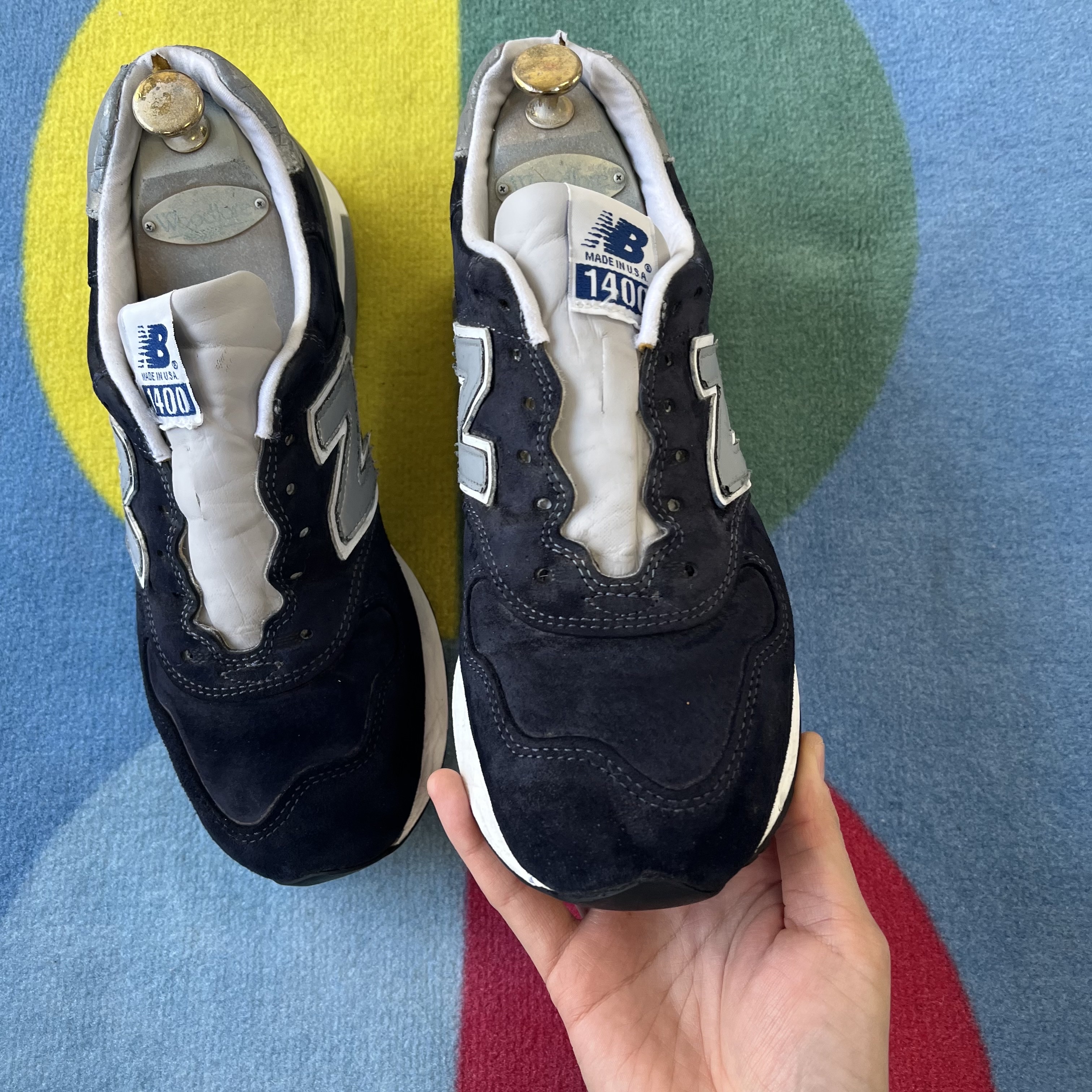 New Balance 1400 Made in USA Navy 착용 스타일 - 3