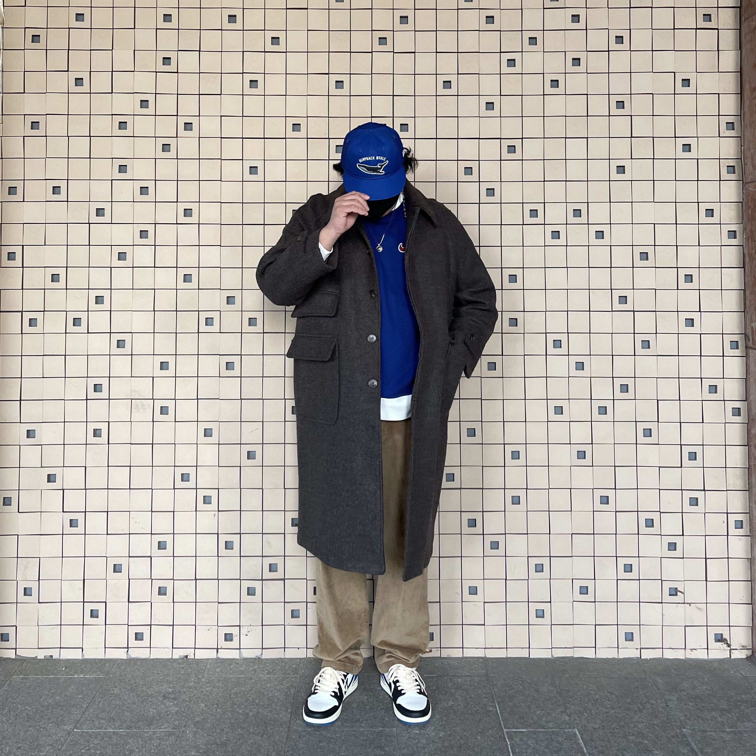 Jordan 1 x Travis Scott x Fragment Retro Low OG SP Military Blue 착용 스타일 - 3