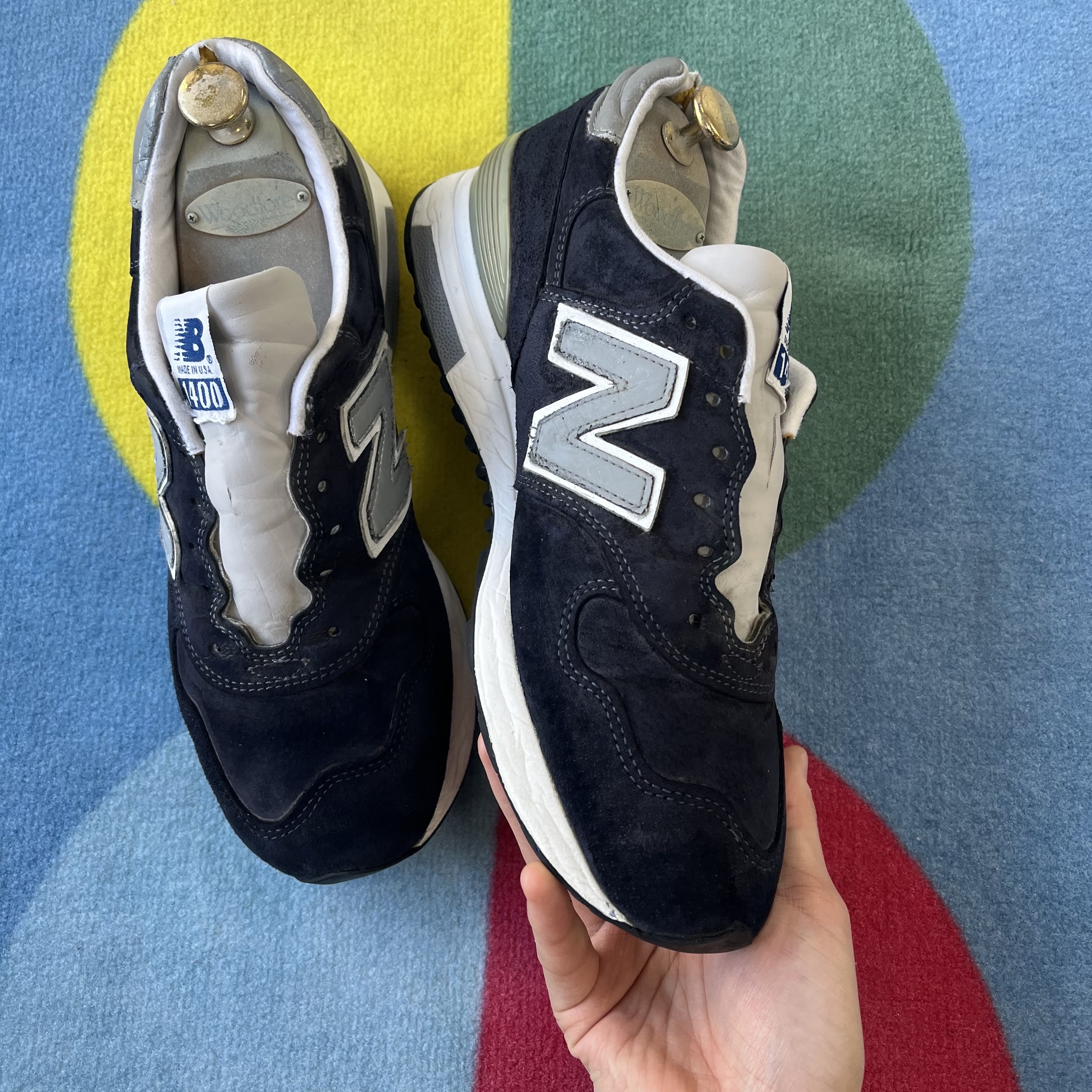 New Balance 1400 Made in USA Navy 착용 스타일 - 4