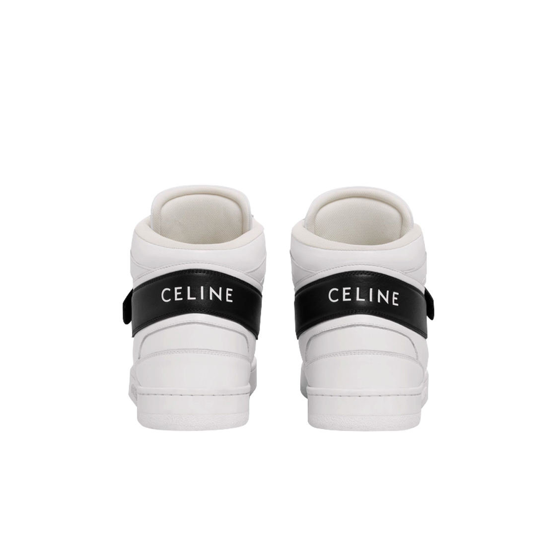 셀린느 CT-03 하이탑 벨크로 카프스킨 스니커즈 옵틱 화이트 블랙(Celine CT-03 High Top Velcro Calfskin Sneakers Optic White Black) - 2