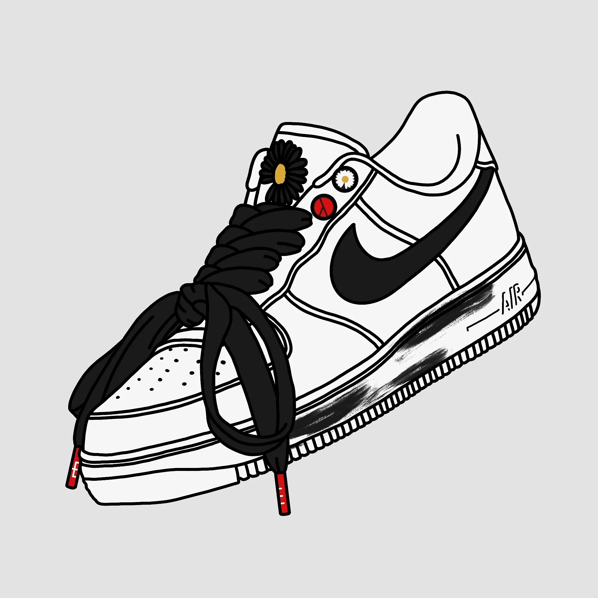 Nike x Peaceminusone Air Force 1 Low Para-Noise 2.0 착용 스타일