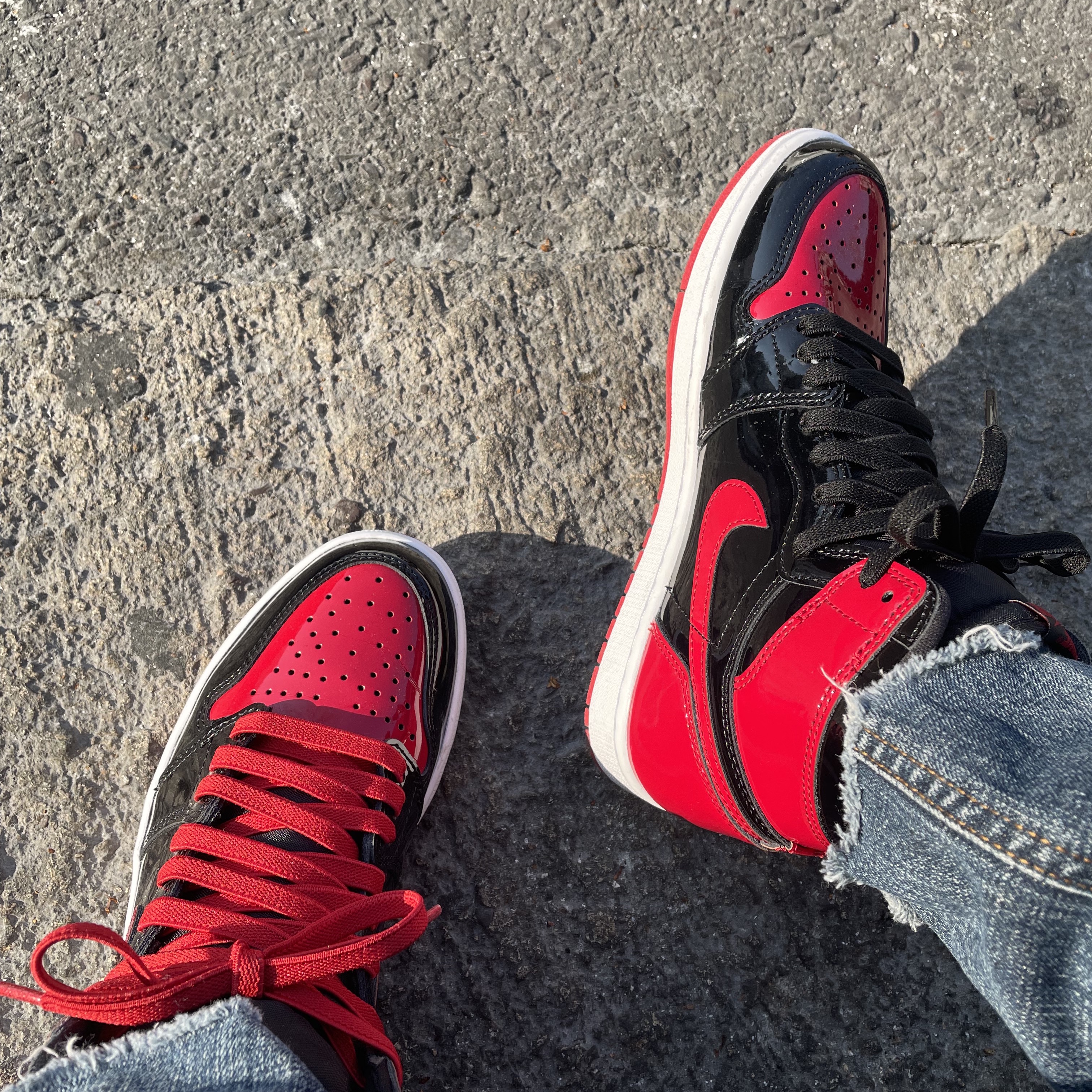 Jordan 1 Retro High OG Patent Bred 착용 스타일