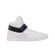 Celine CT-03 High Top Velcro Calfskin Sneakers Optic White Black